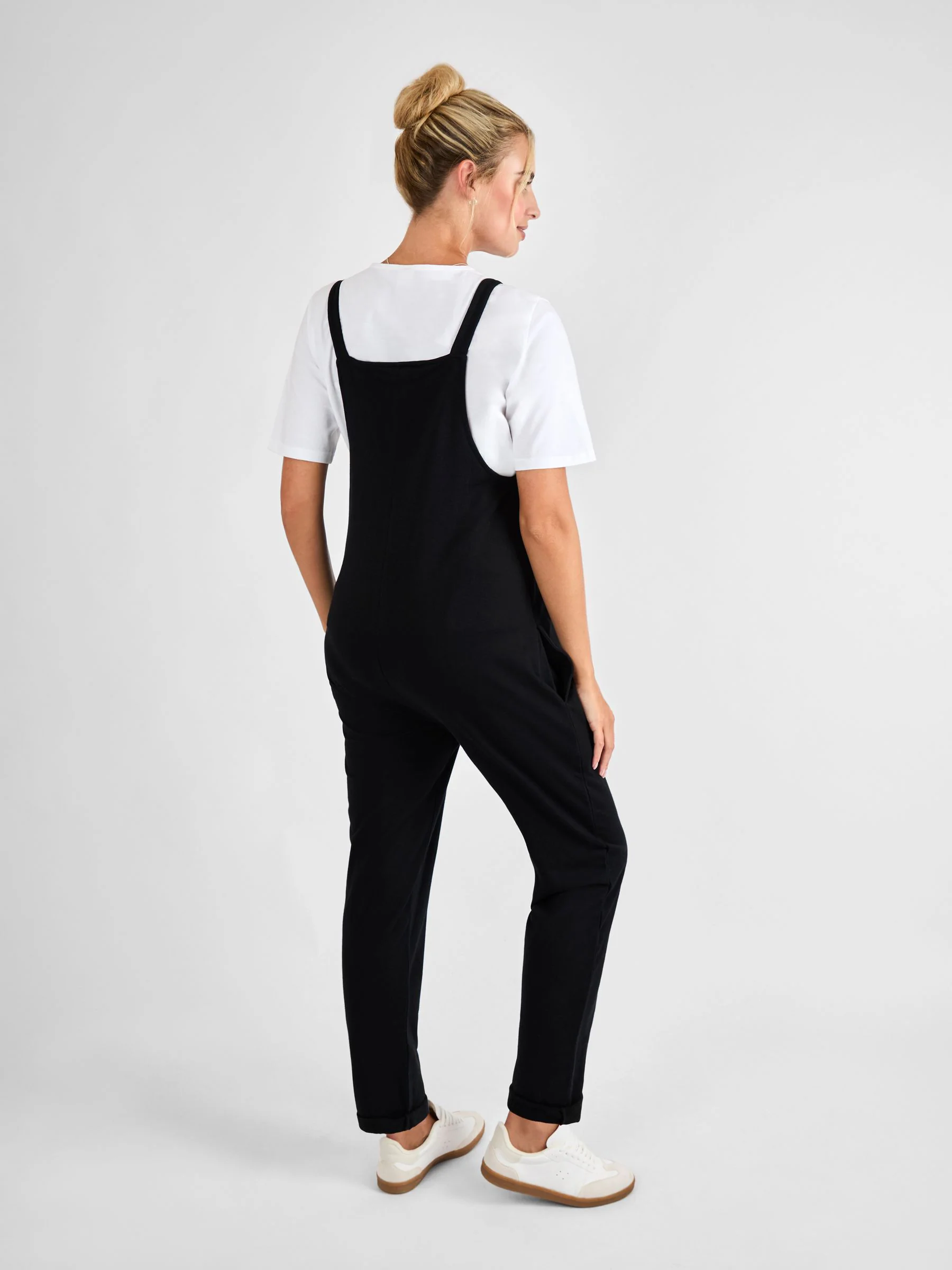 JoJo Maman Bébé Black Jersey Maternity Dungarees