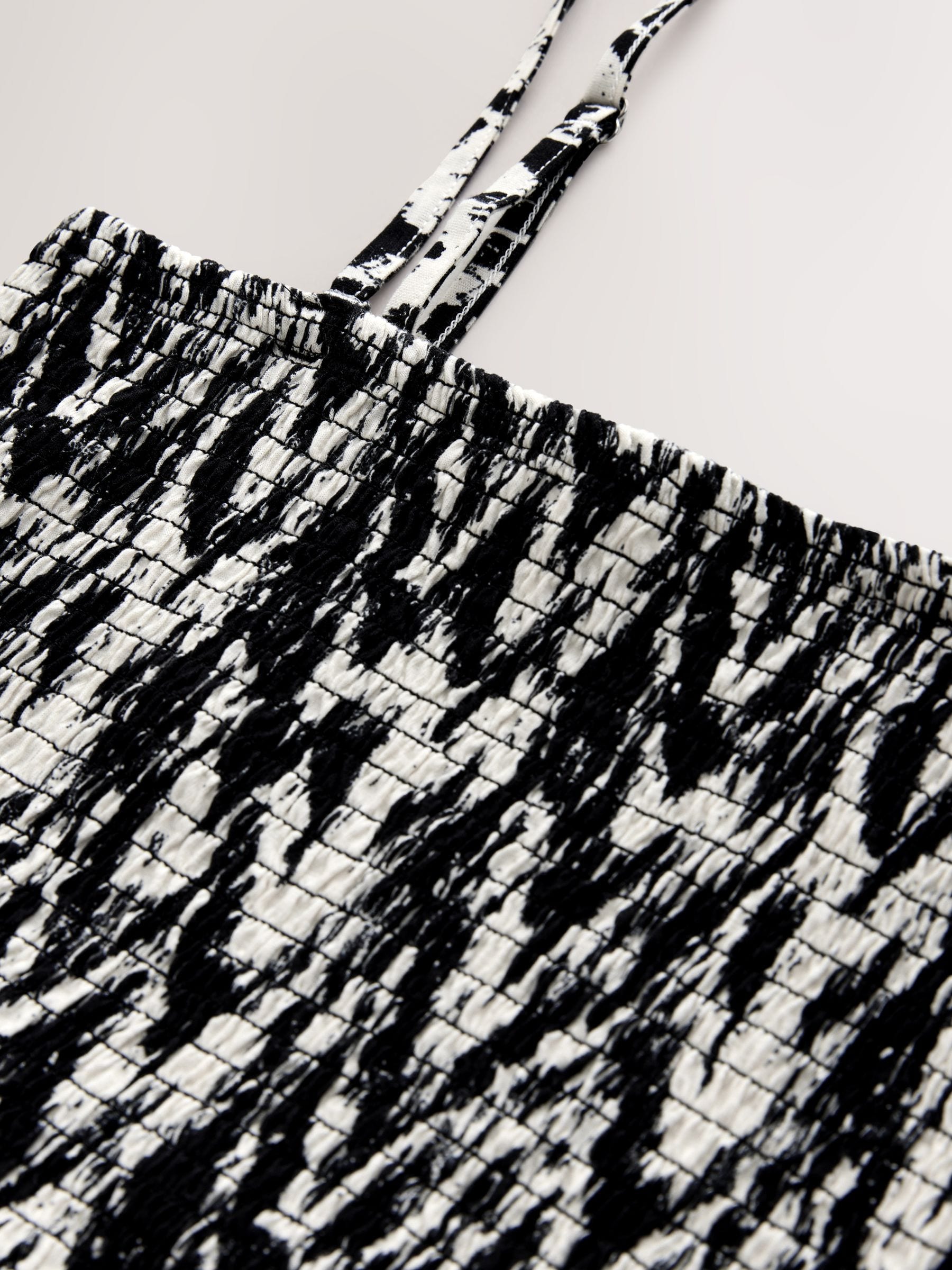 Black/White Bandeau Jersey Midi Dress