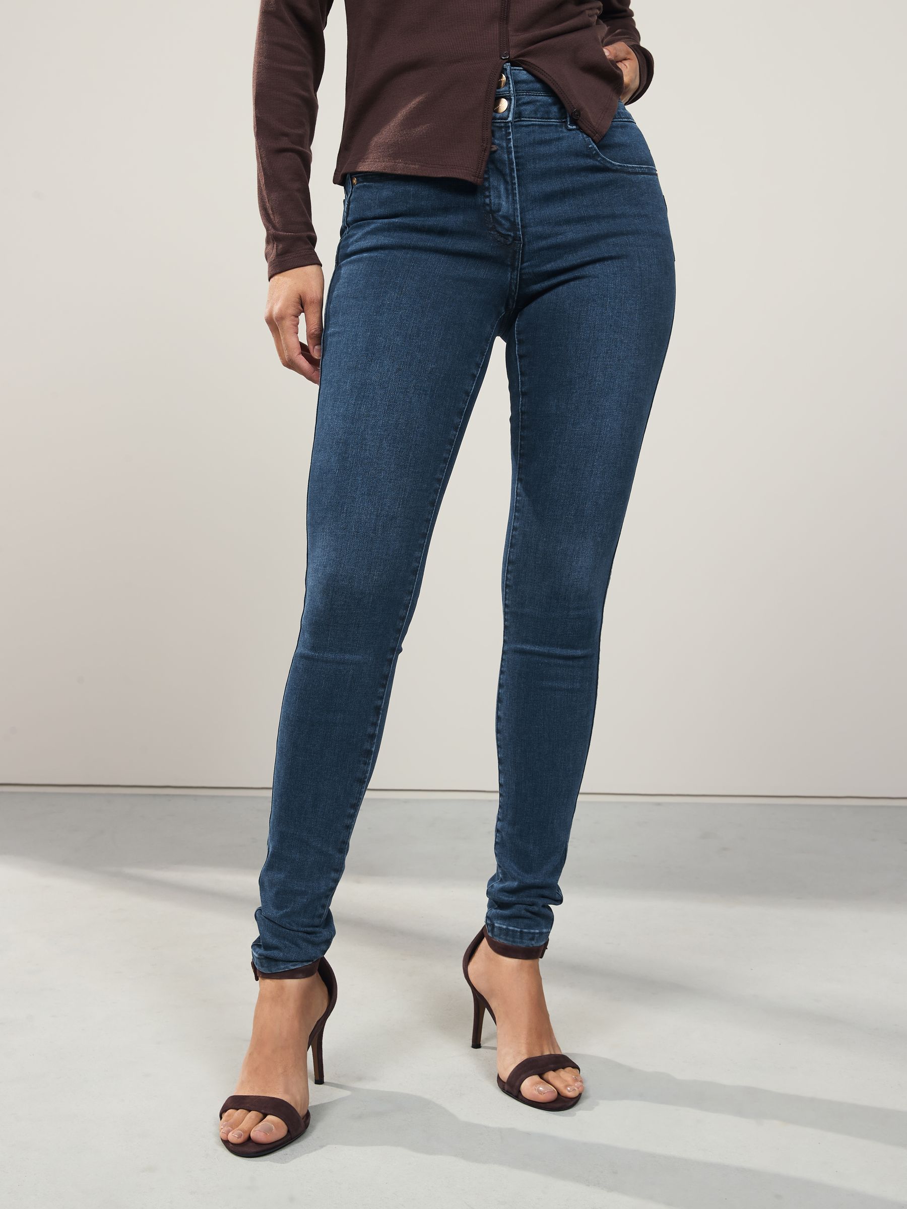 Dark Blue Denim Lift Slim And Shape Skinny Jeans
