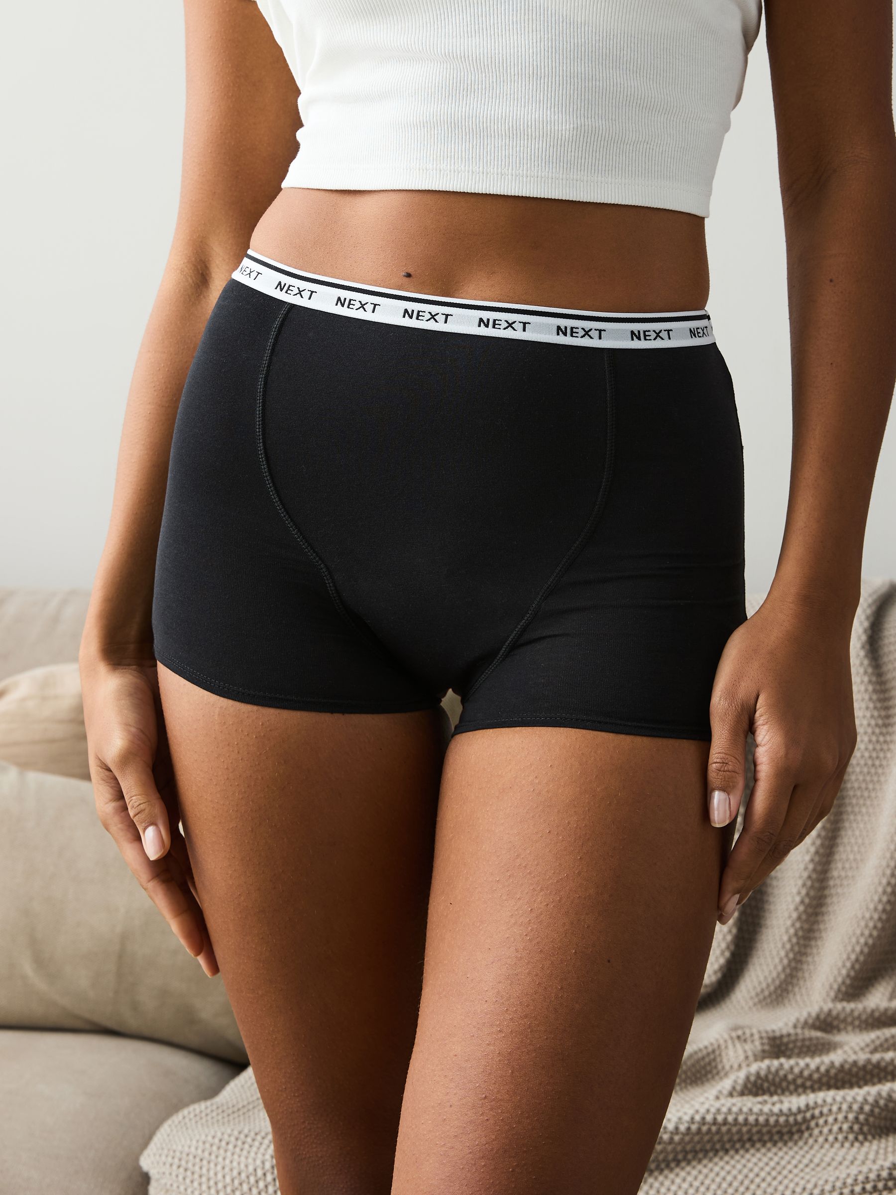 Black Boyshort Heavy Flow Period Knickers 2 Pack
