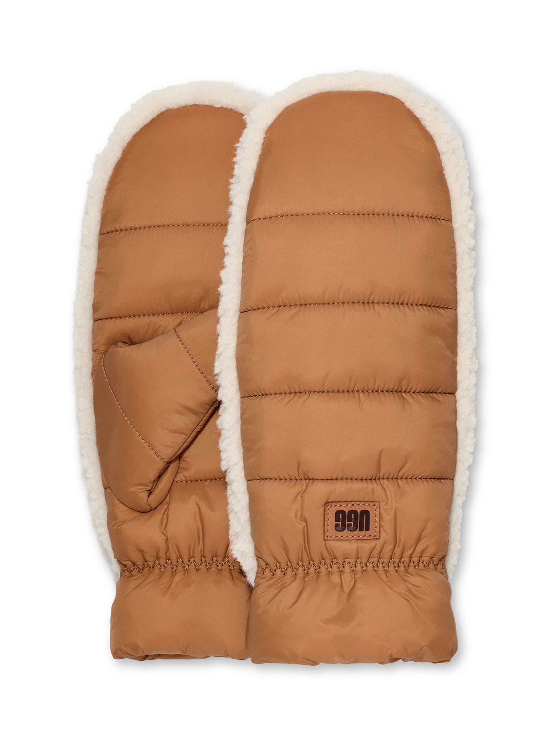 UGG Tan Brown Fluff Mitten Gloves