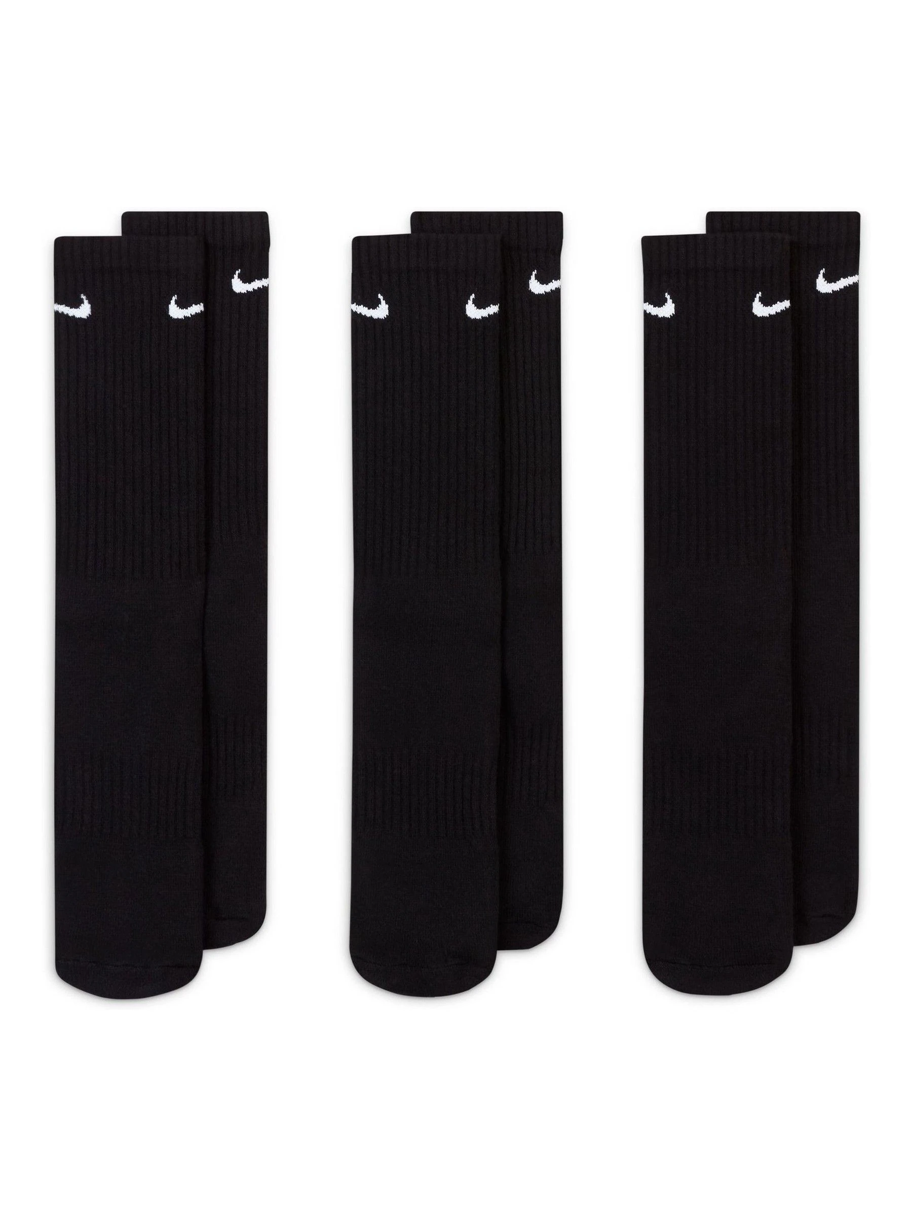 Nike Black Crew Everyday Cushioned Crew Socks 3 Pack
