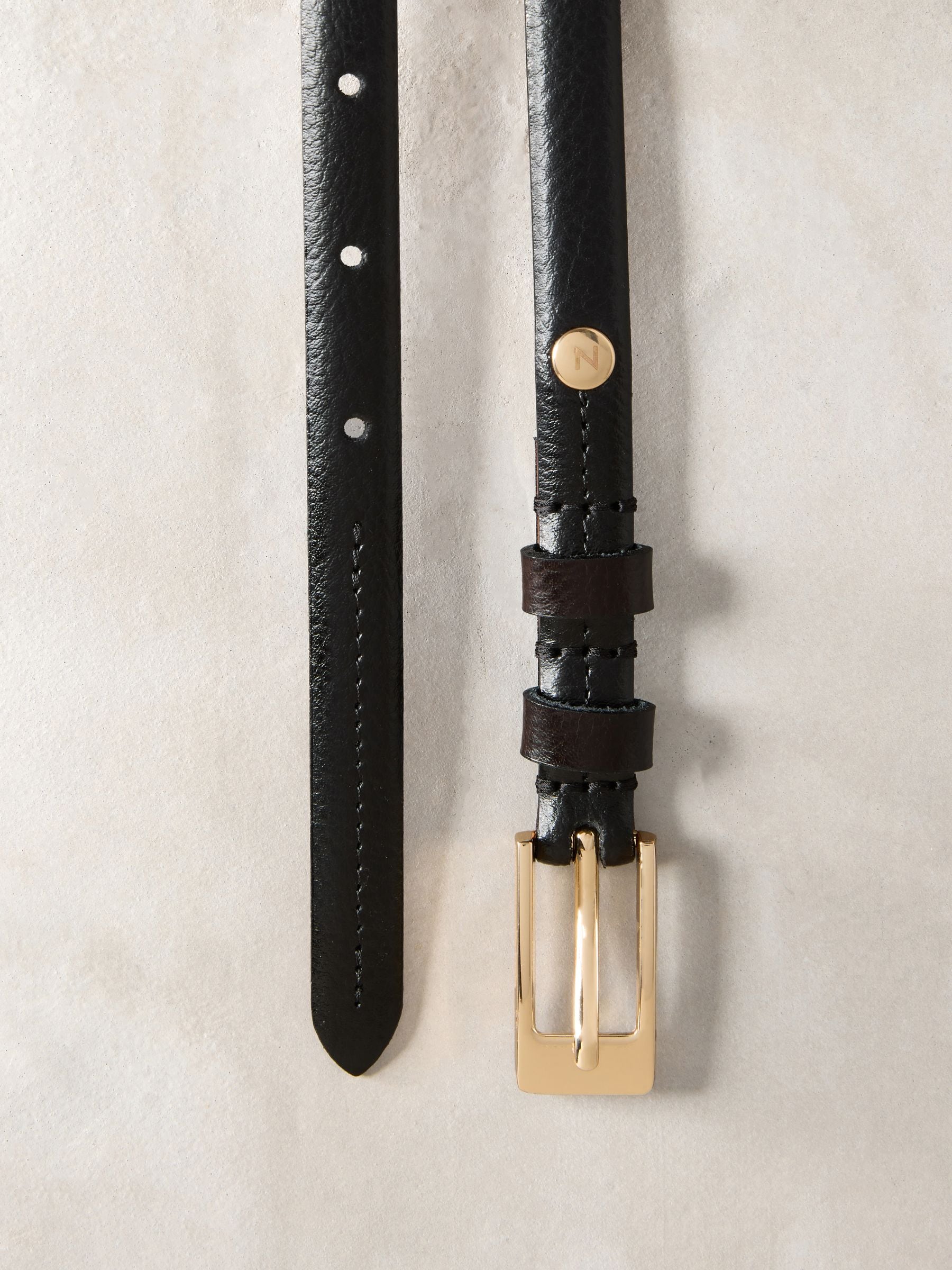 Black N. Premium Skinny Made In Italy Leather Belt