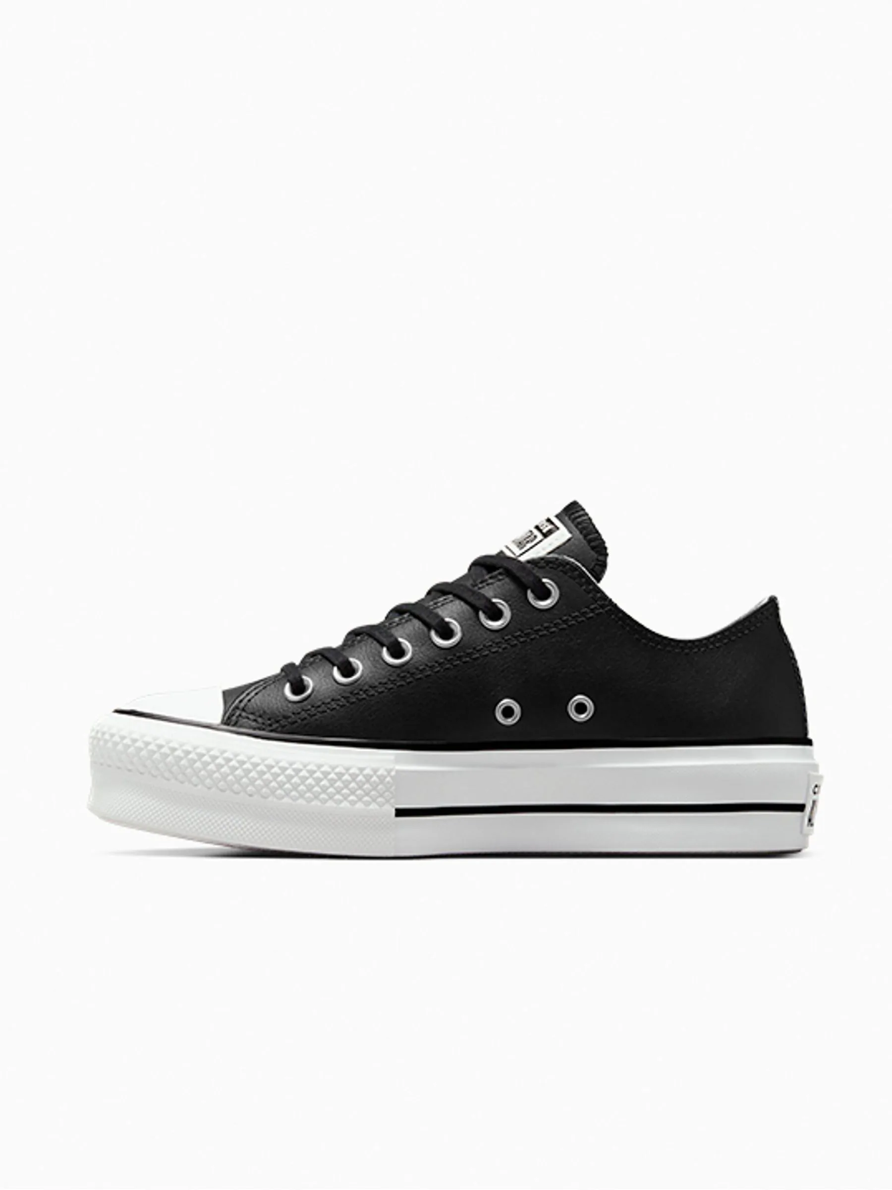 Converse Black Platform Lift Chuck Ox Leather Trainers
