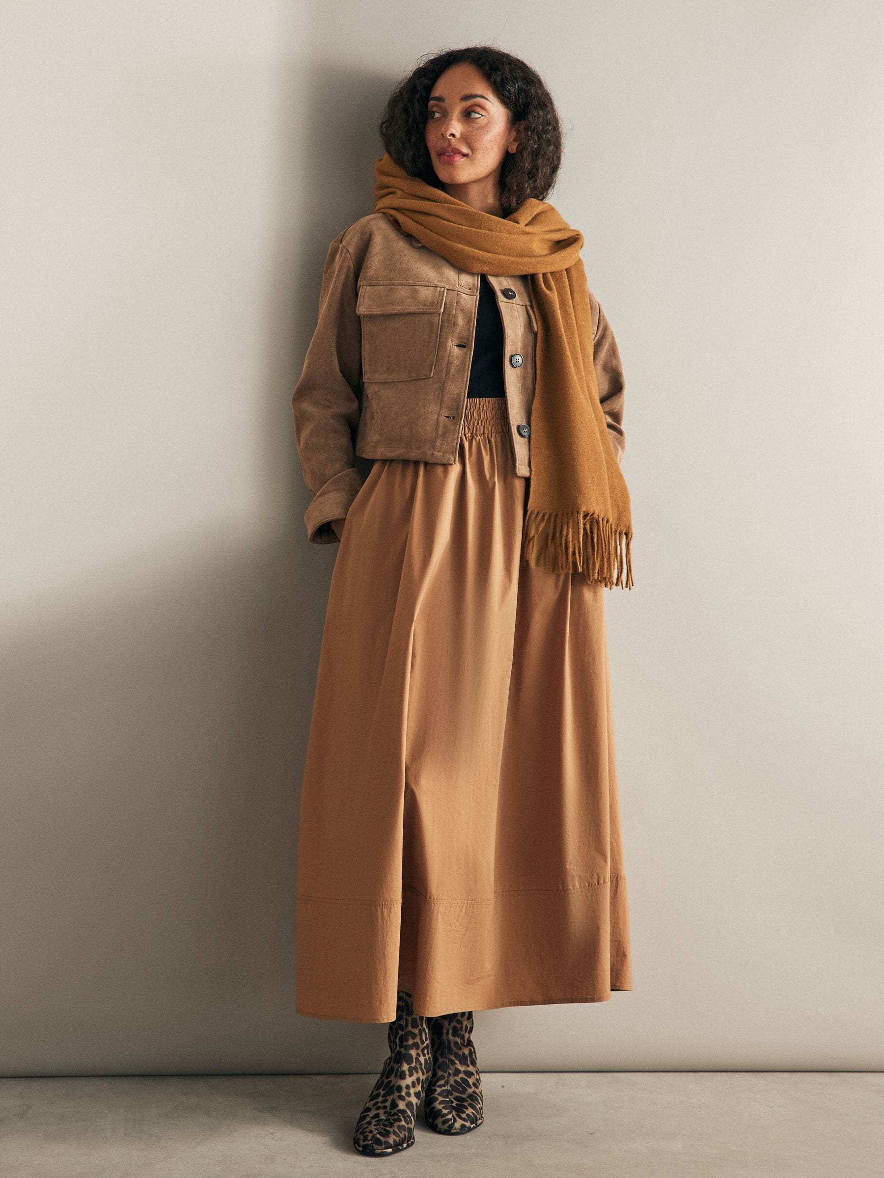 Camel Brown Super Soft Midweight Scarf