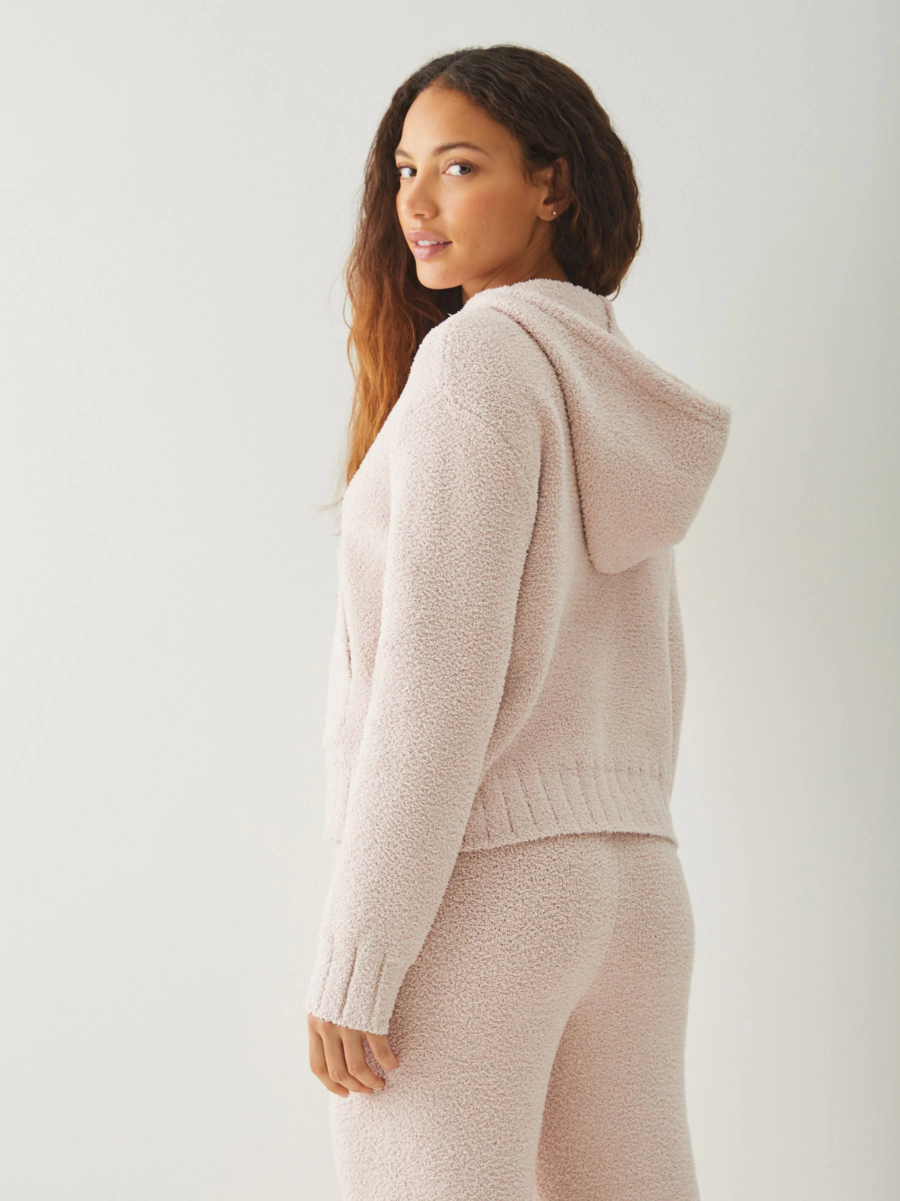 Nike Pink Silt Phoenix Bouclé Knit Cosy Hoodie