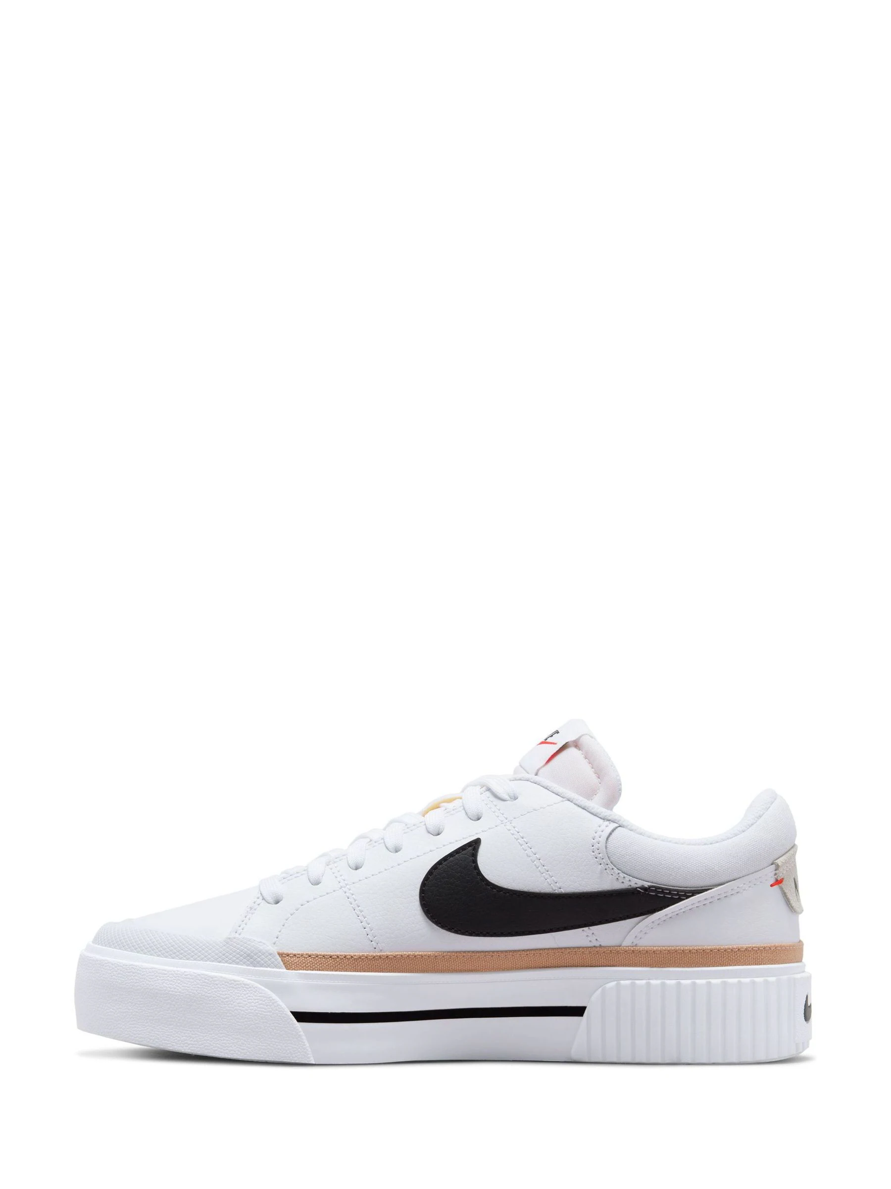 Nike White/Black Court Legacy Lift Platform Trainers