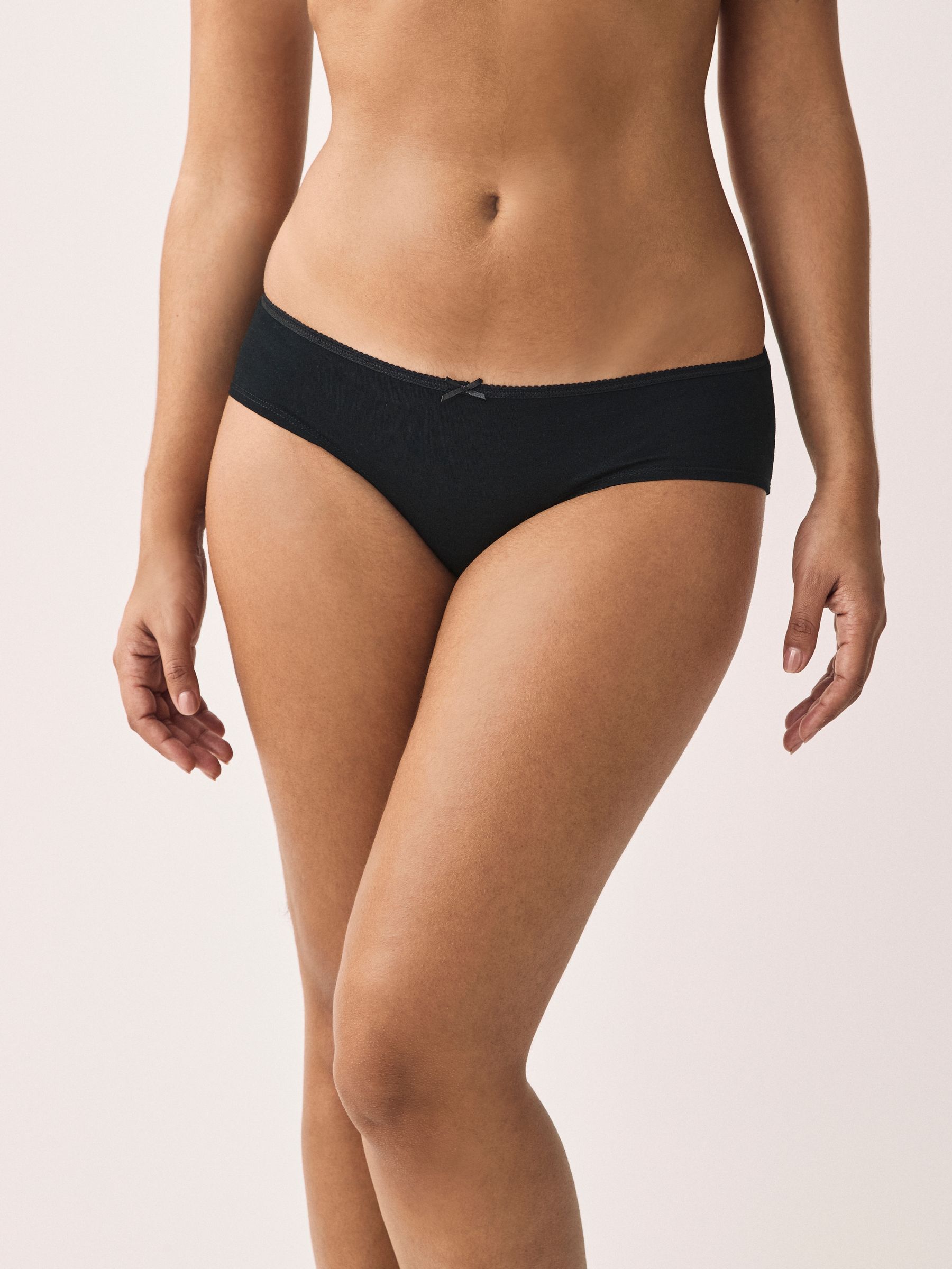 Black Short Cotton Rich Knickers 5 Pack