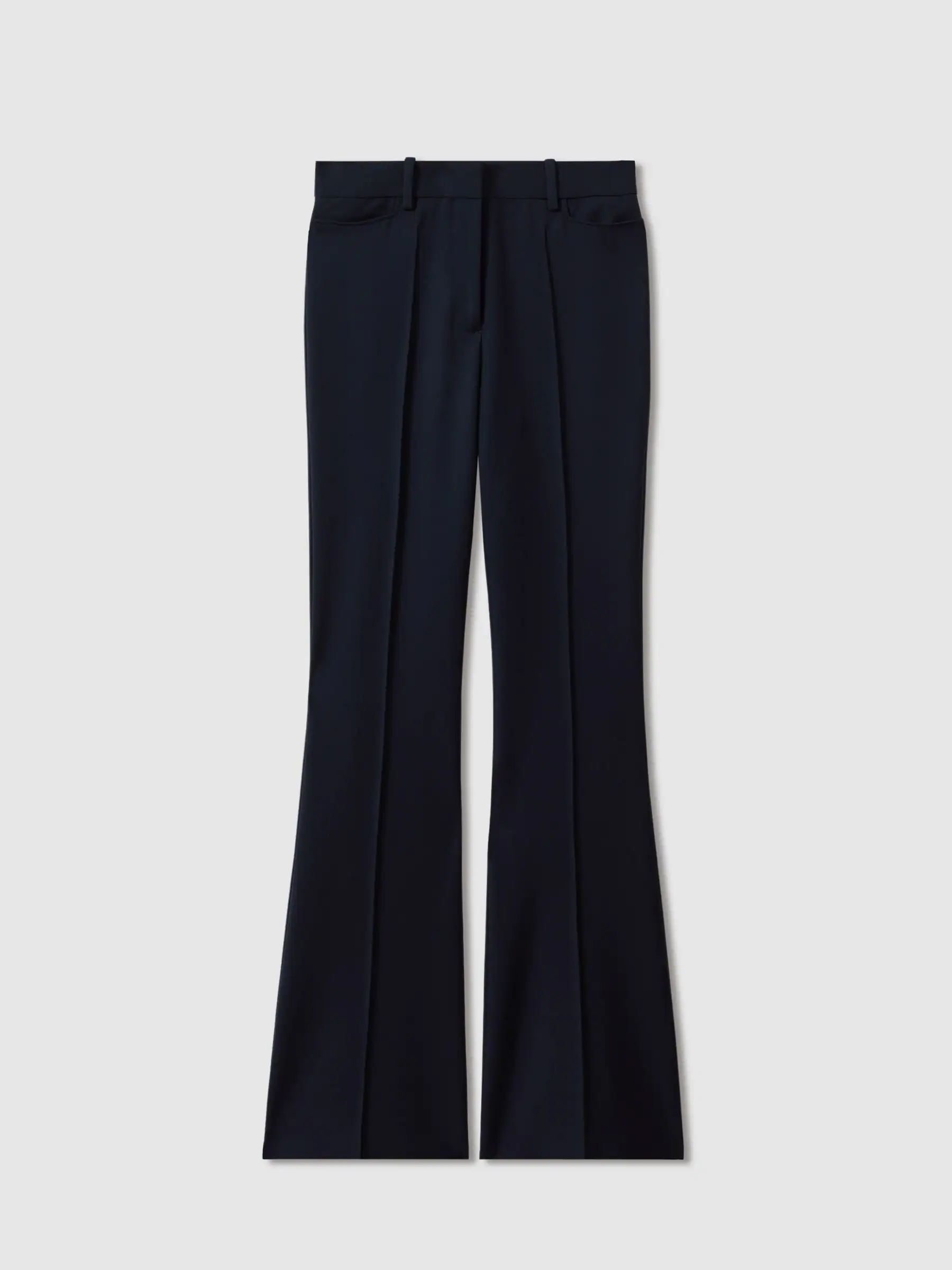 Reiss Navy Gabi Petite Flared Suit Trousers