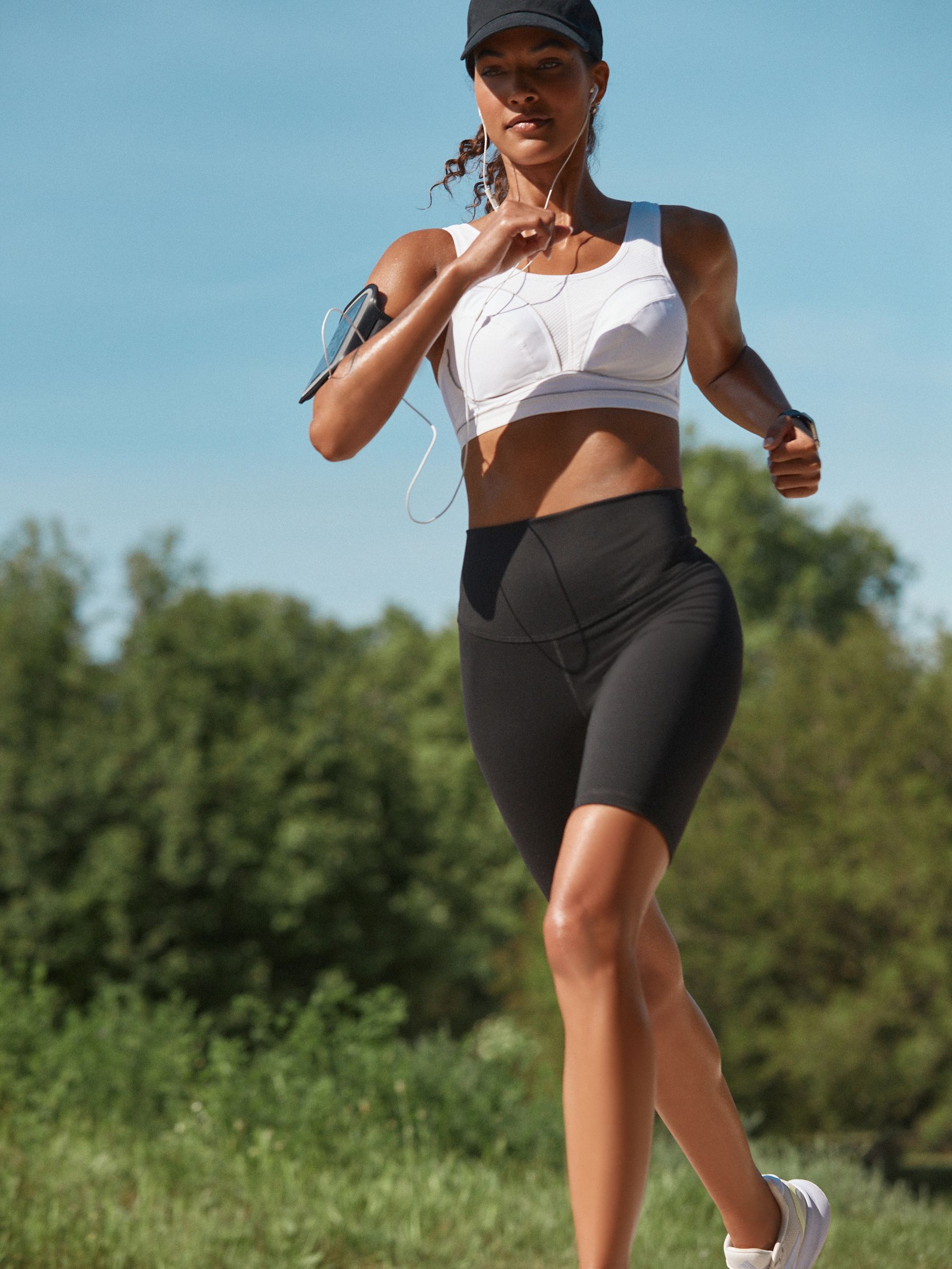 White B-G Active Sports High Impact Dry Tech Non Pad Bra