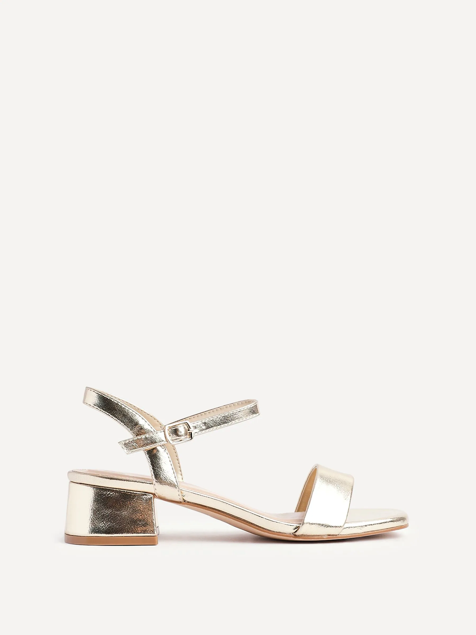 Linzi Gold Tillie Barely There Low Block Heel Sandals