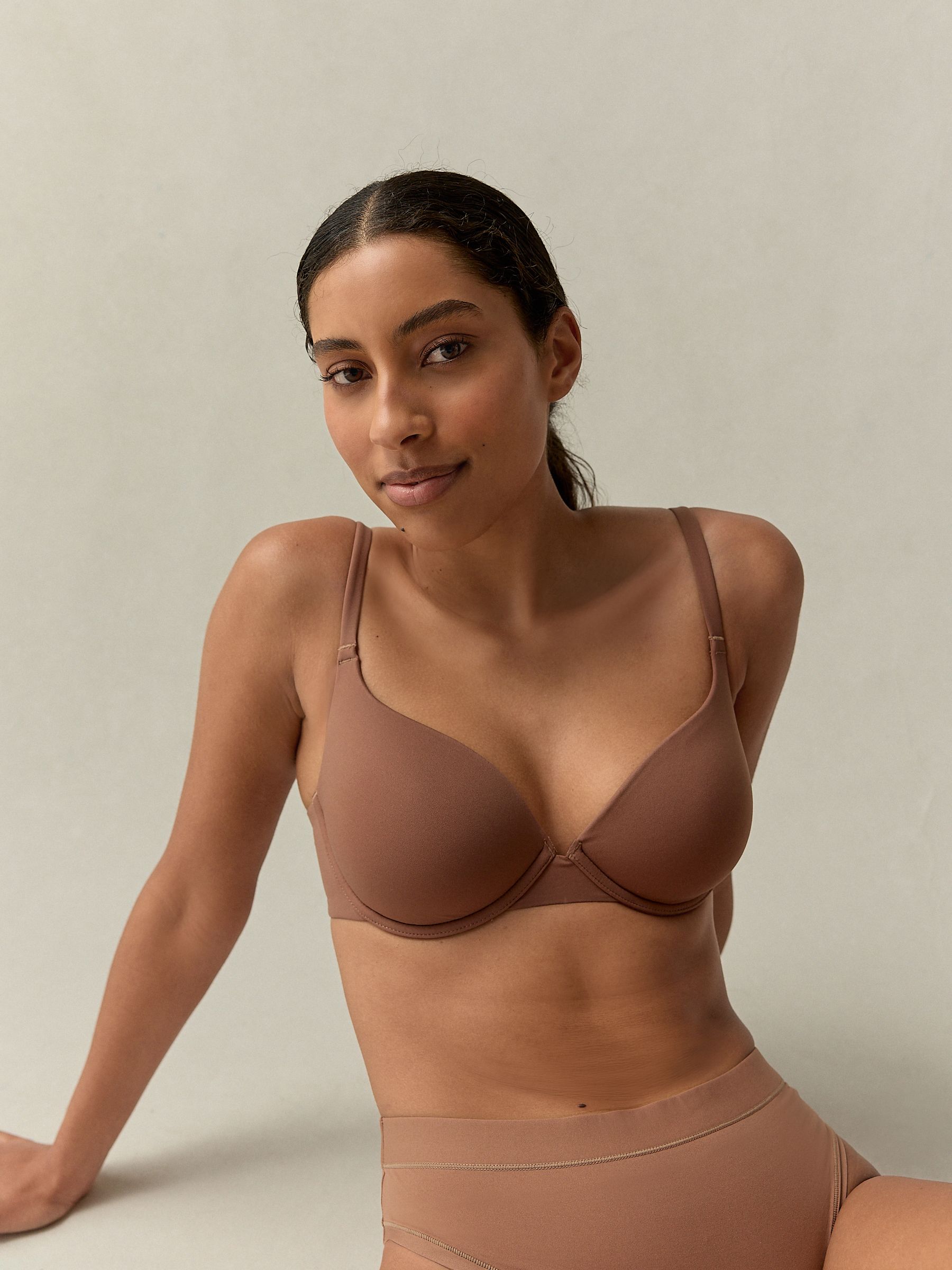 self. Mocha Nude T Shirt Bra