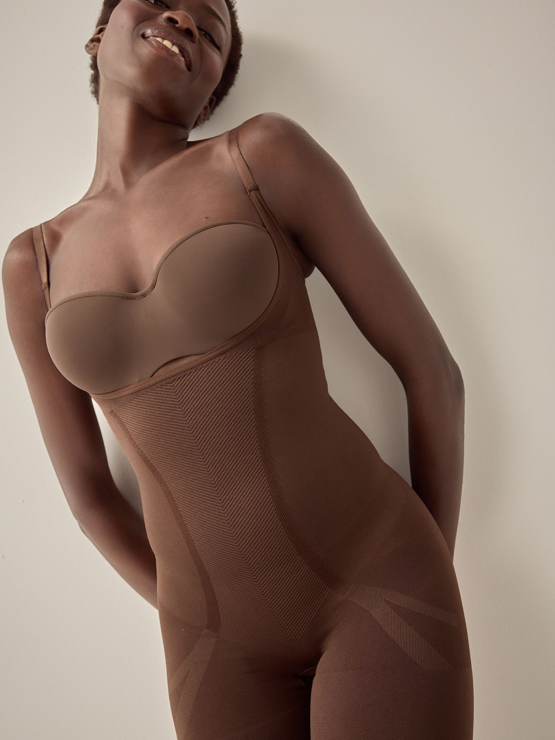 Chocolate Nude Firm Tummy Control Wear Your Own Bra Body