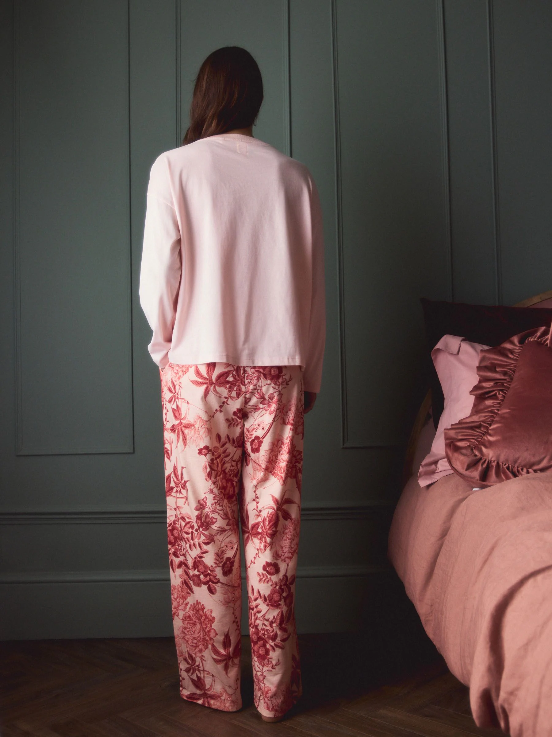 Pink Floral Kew Collection Long Sleeve Pyjamas