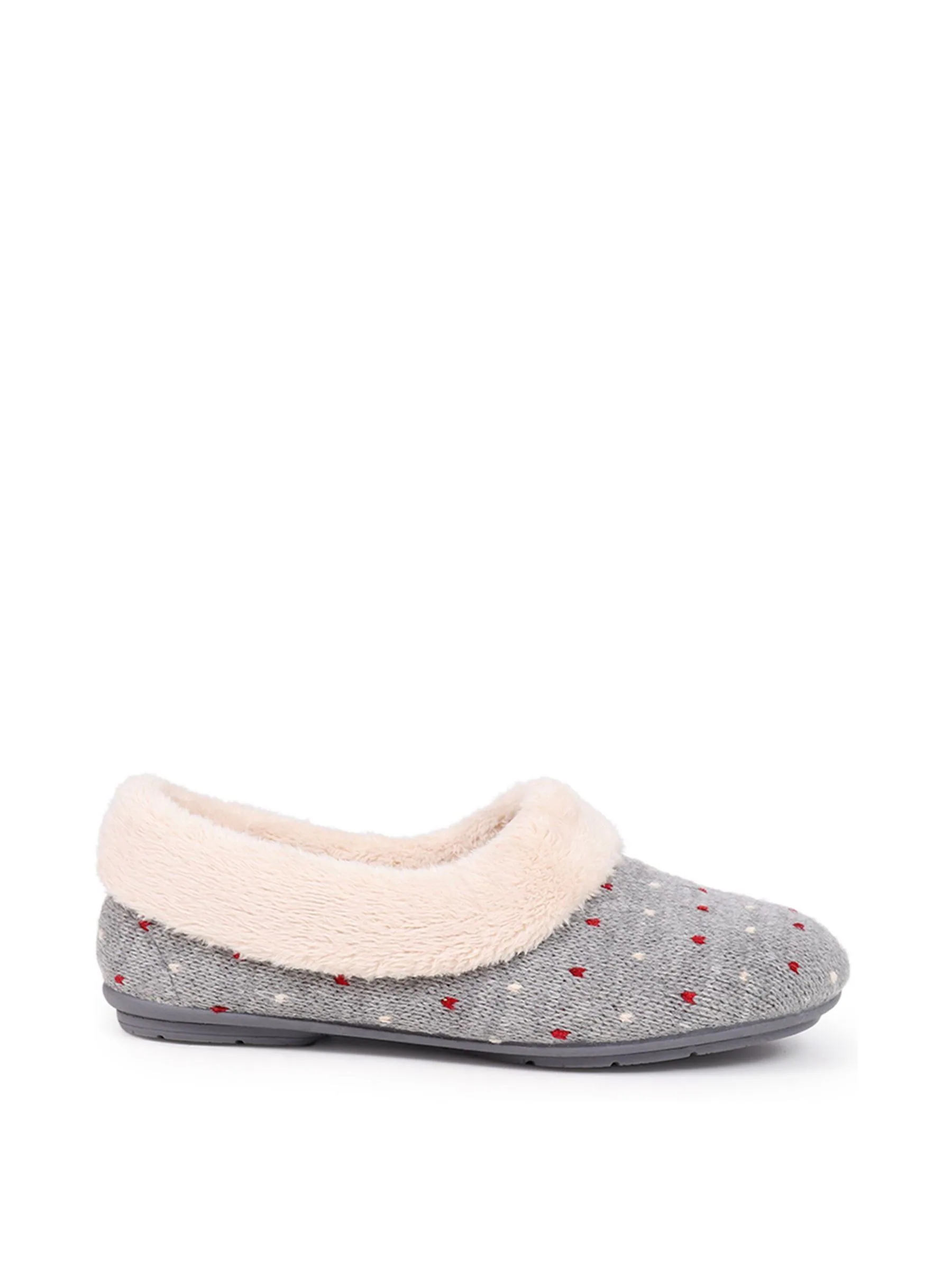 Jones Bootmaker Grey Floella Full Slippers