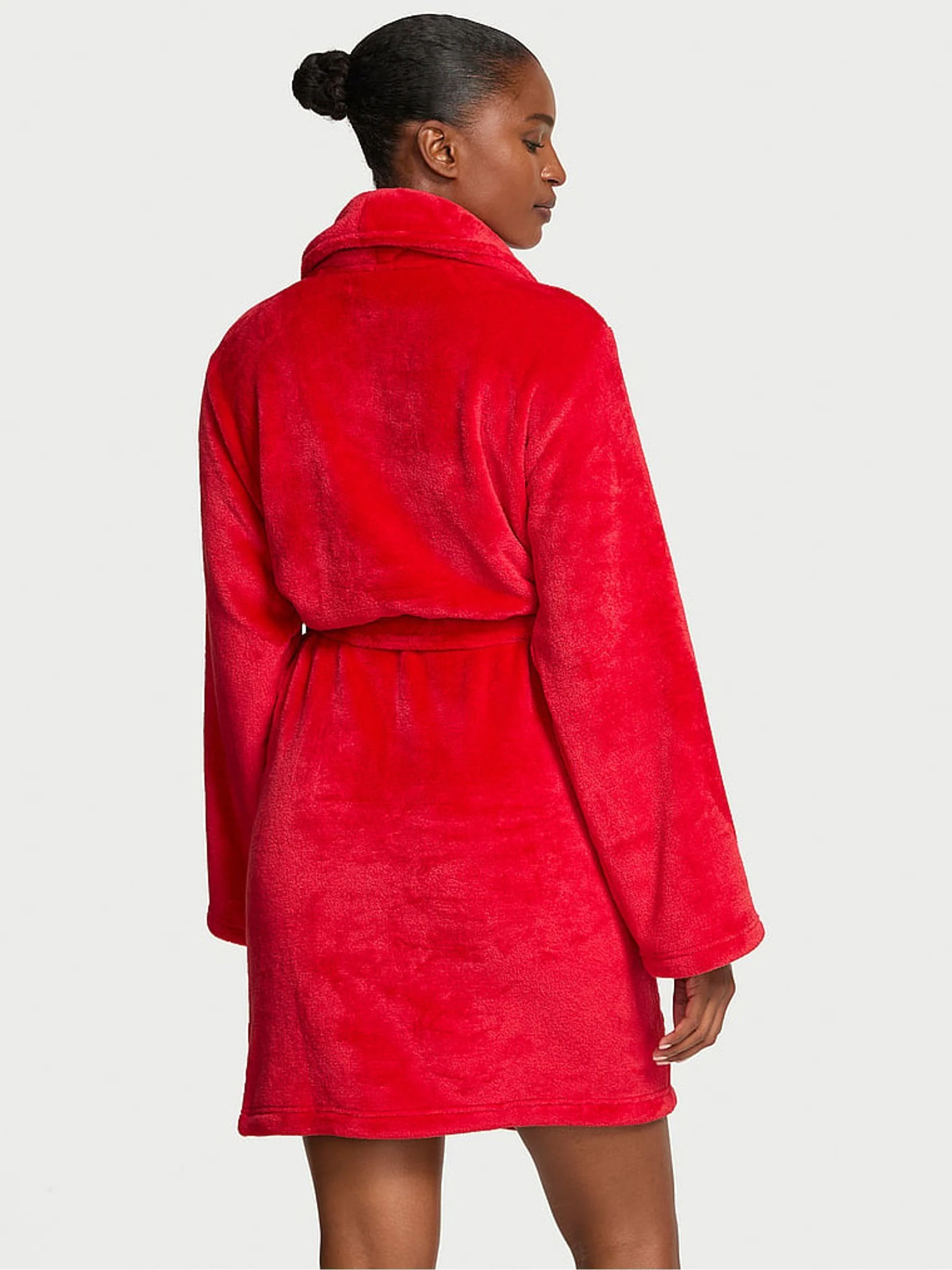 Victoria's Secret Lipstick Red Fluffy Short Dressing Gown