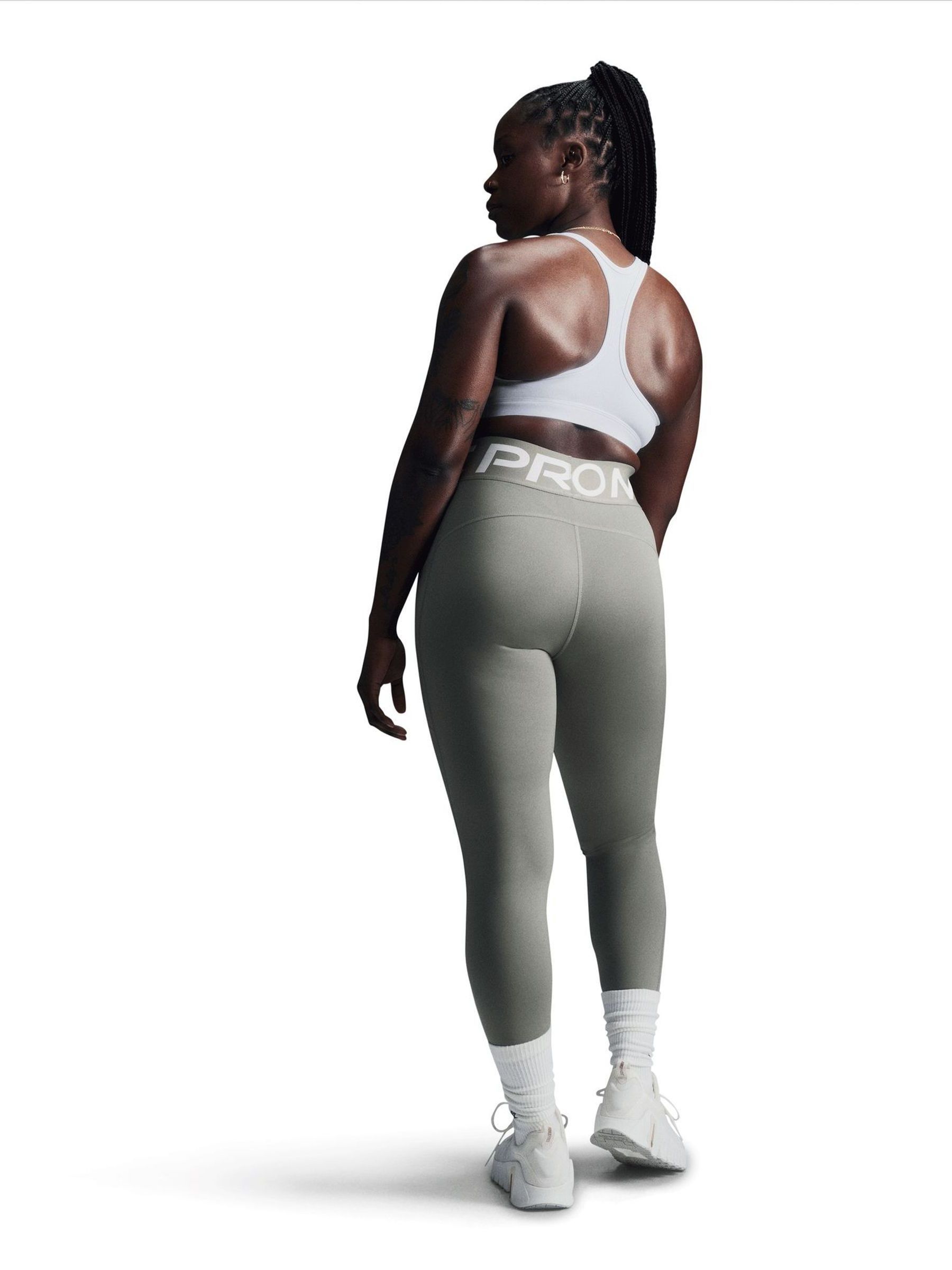 Nike White Swoosh Light-Support Sports Bra