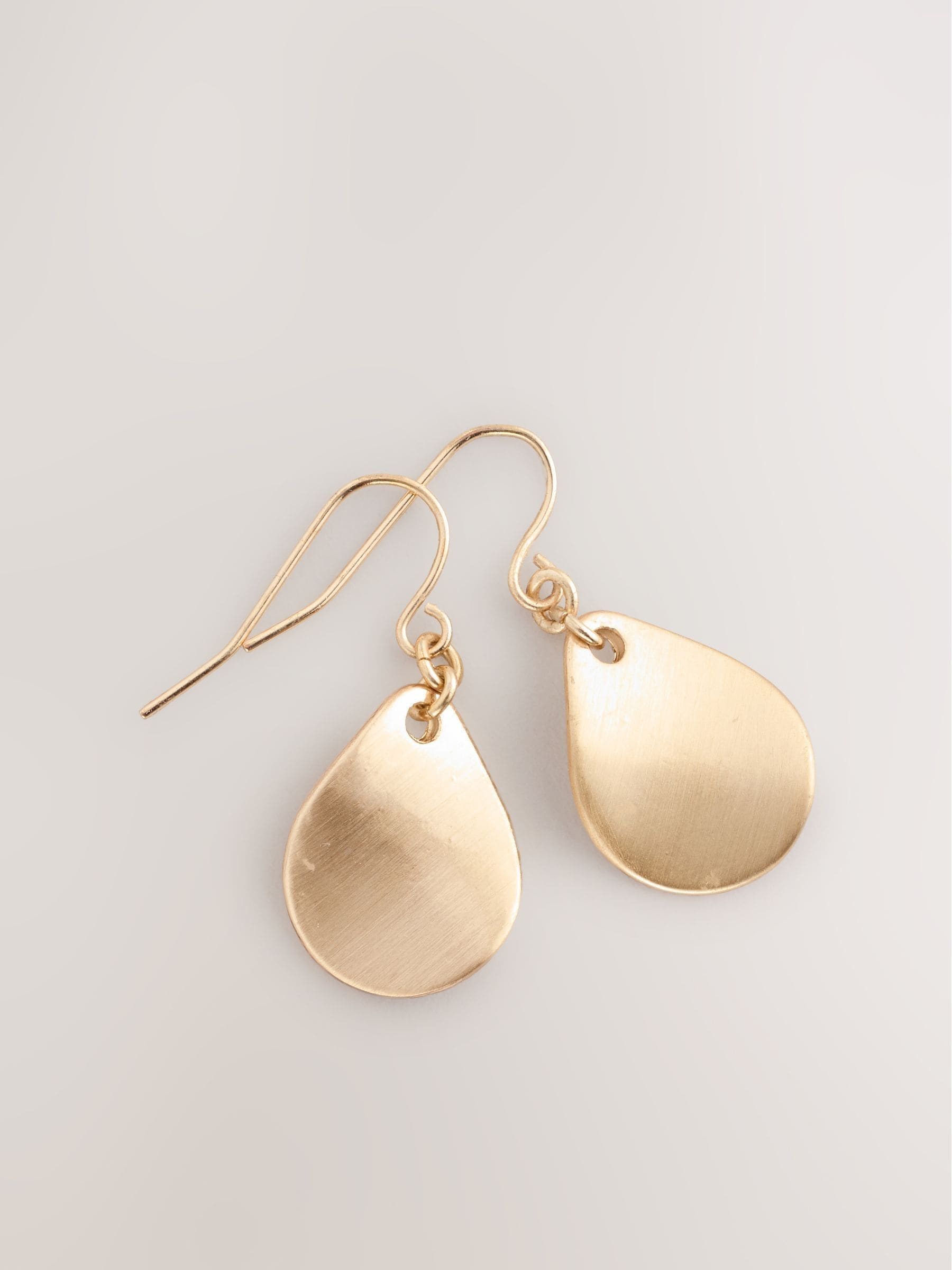 Gold Tone Petal Drop Earrings