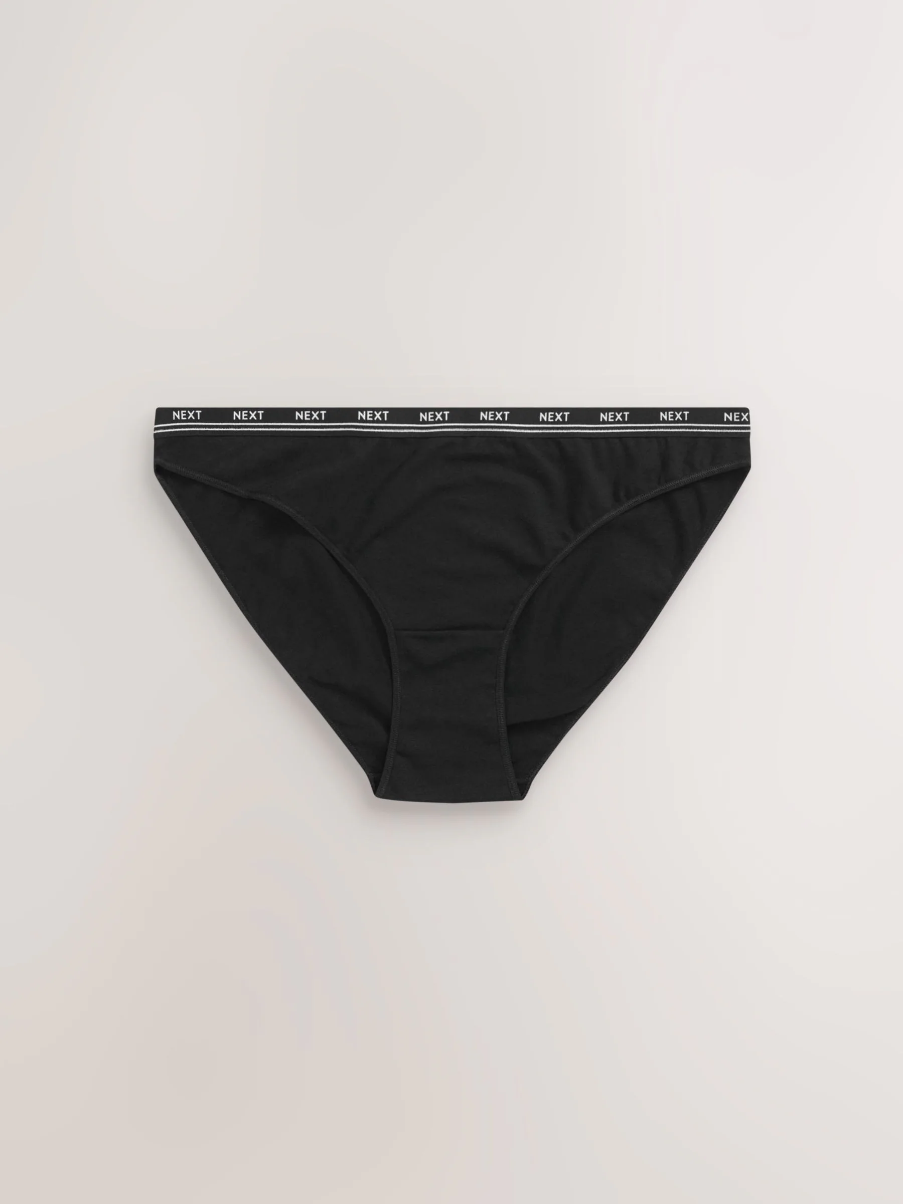 Black High Leg Cotton Logo Knickers 7 Pack