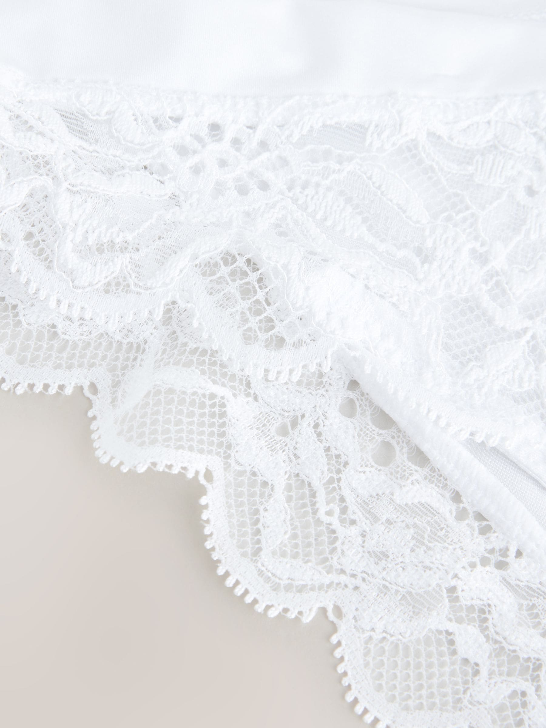 White Ultimate Comfort Lace Back High Leg Knickers