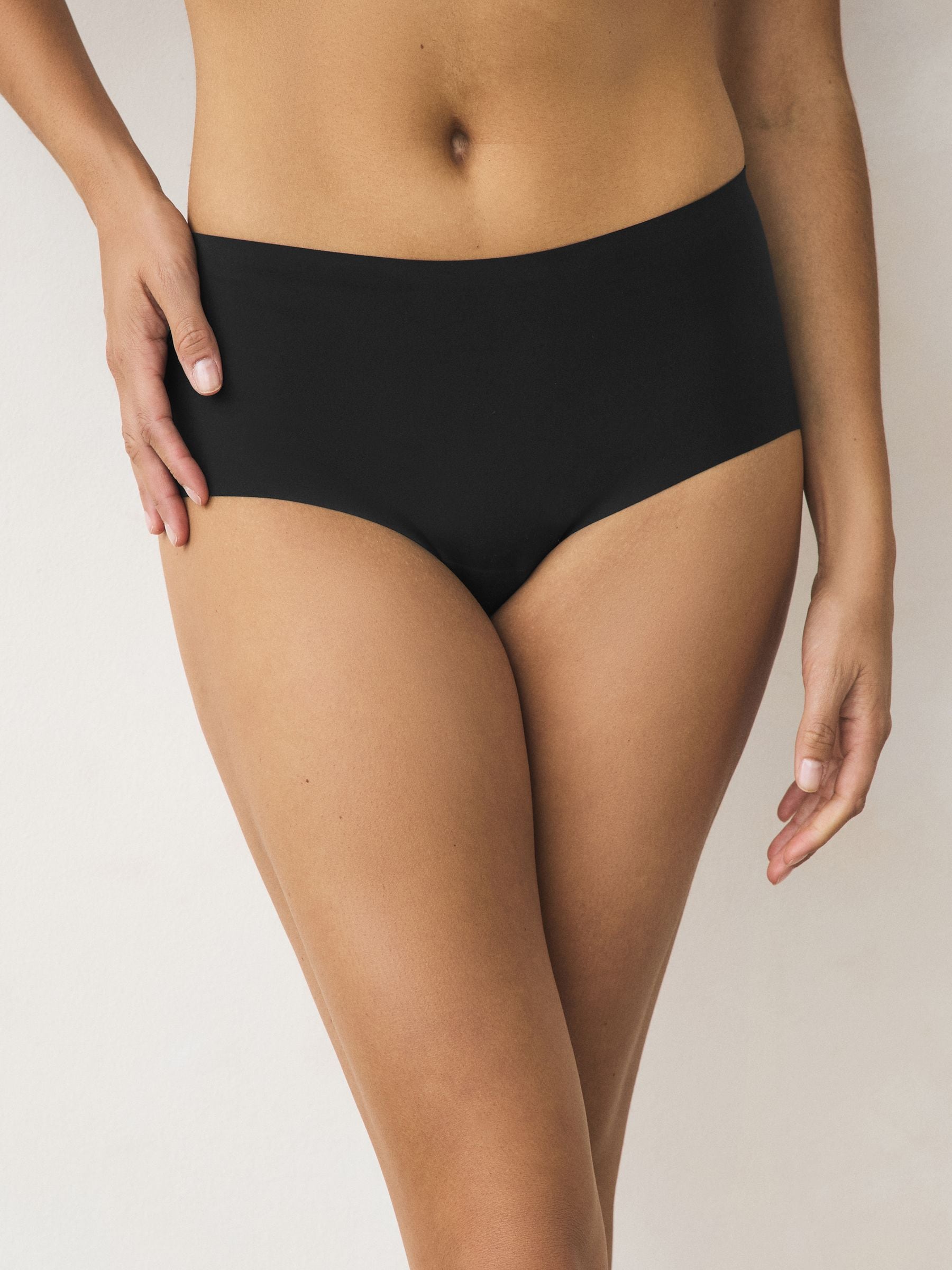 Black Midi No VPL Comfort Knickers 7 Pack