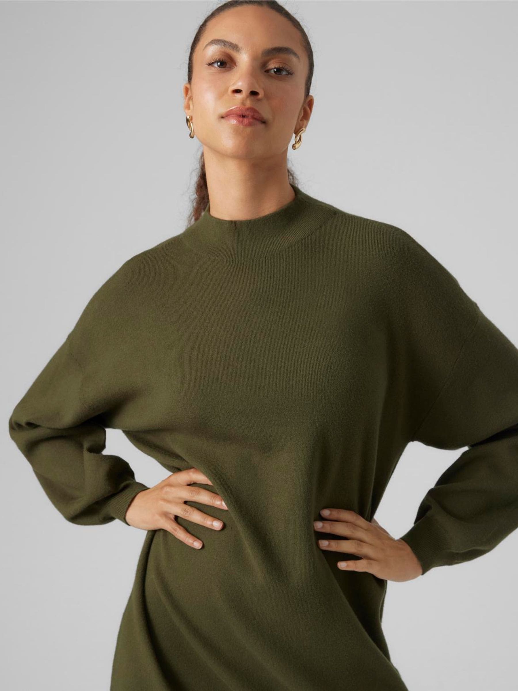 VERO MODA Green Puff Sleeve Jumper Dress