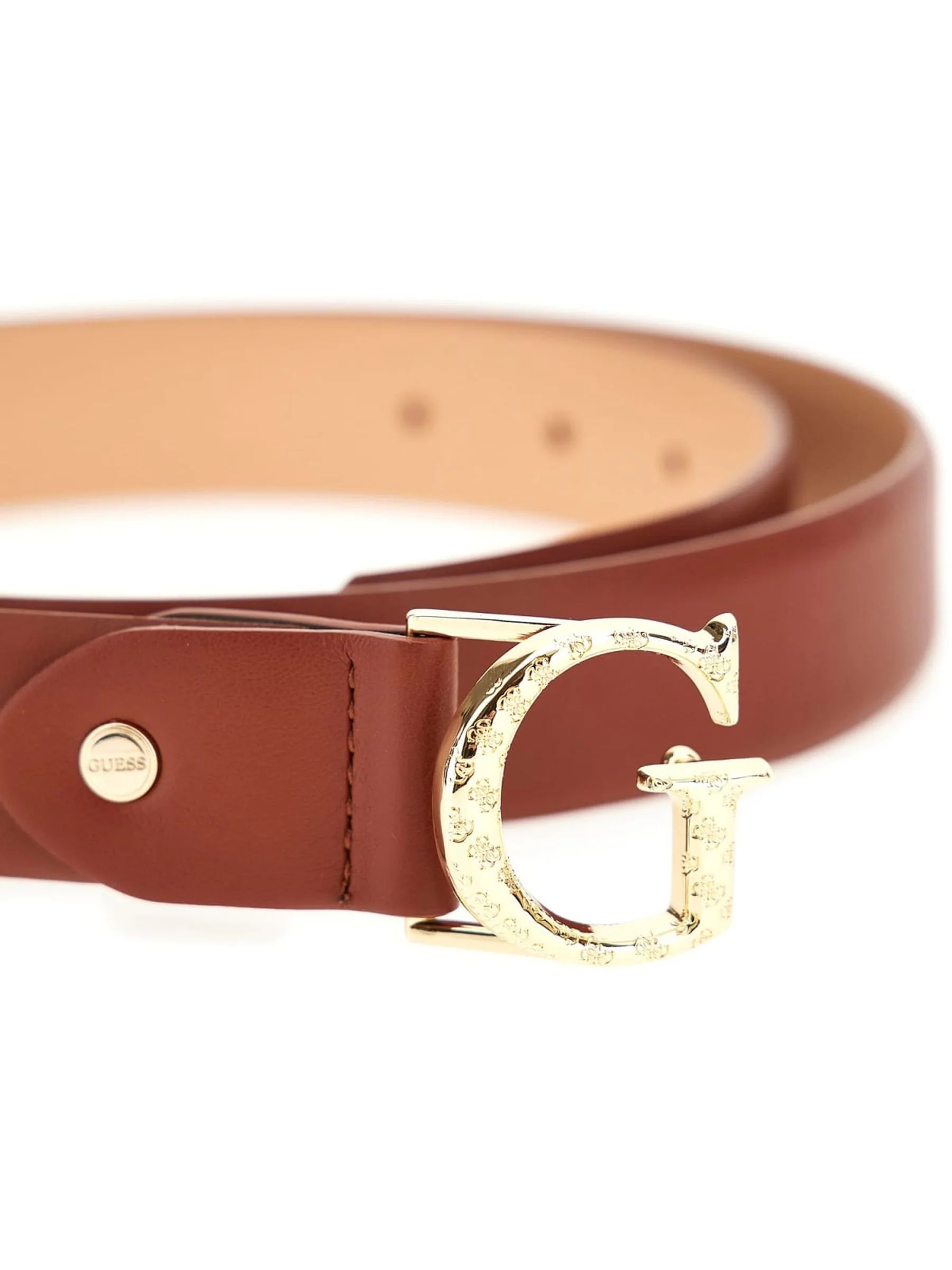 Guess Logo Script Brown Belt
