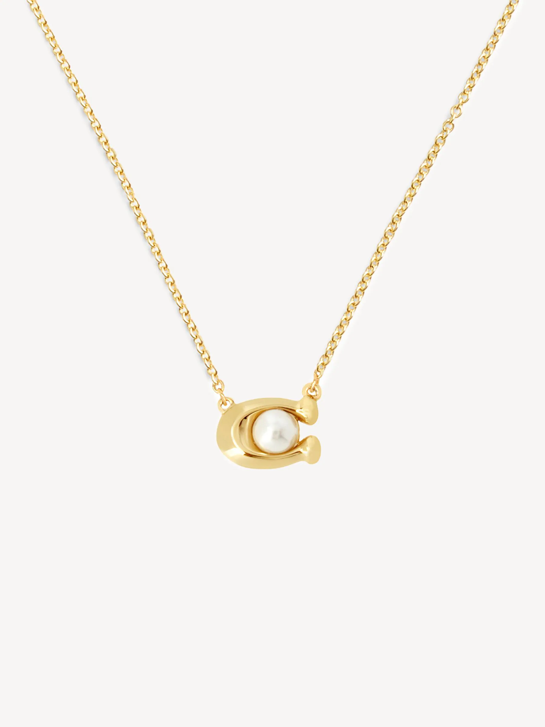 COACH Gold Tone Signature Pearl Jewellery Set