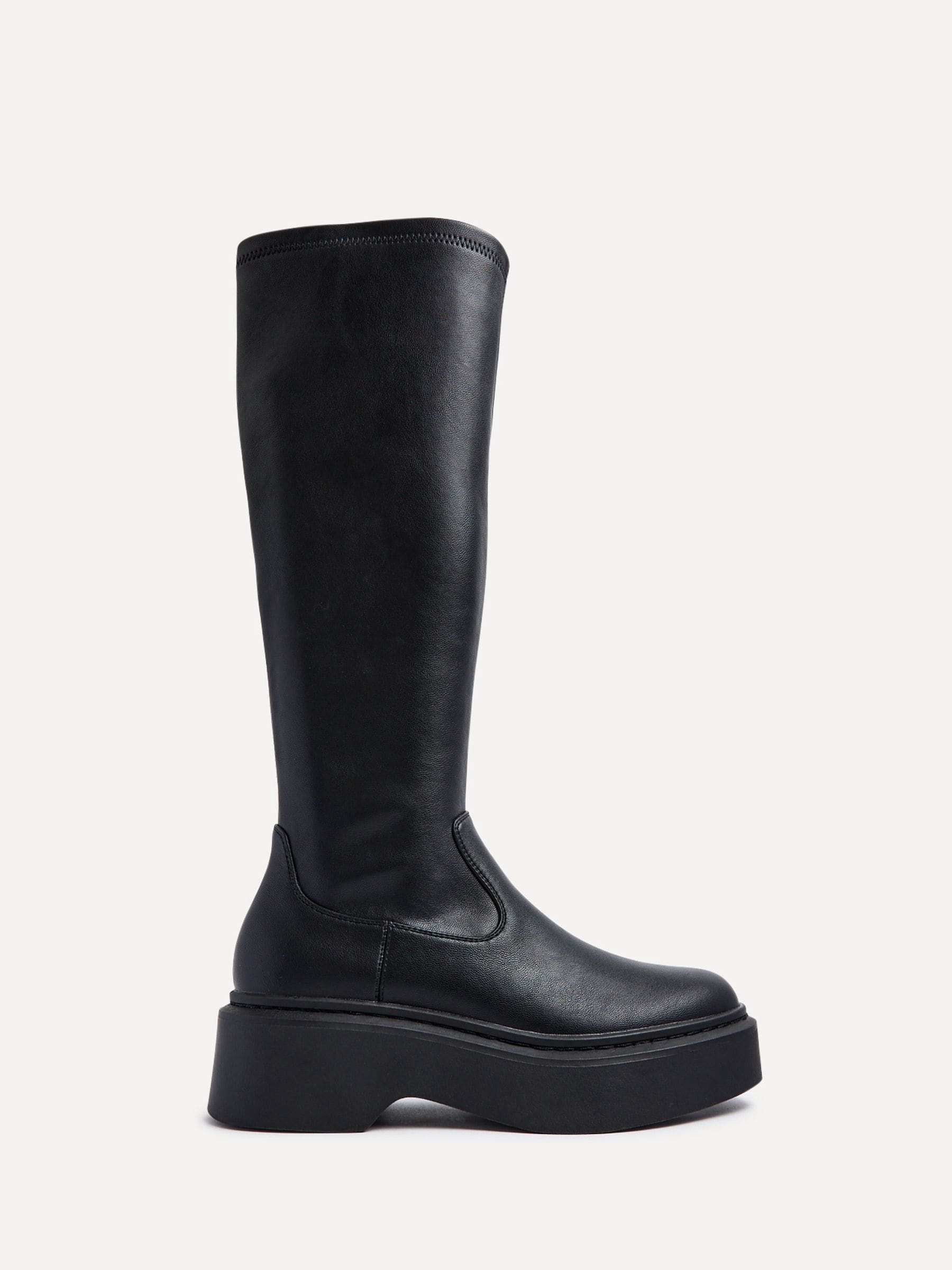 Linzi Black Bruna Platform High Leg Stretch Boots