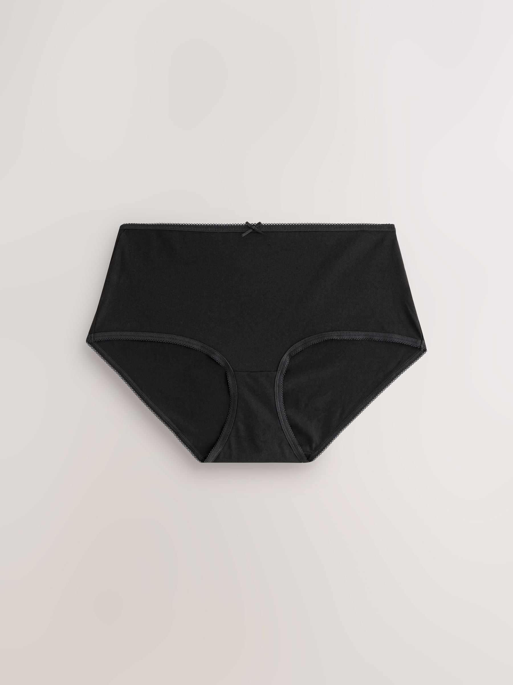 Black Midi Full Briefs Cotton Knickers 10 Pack