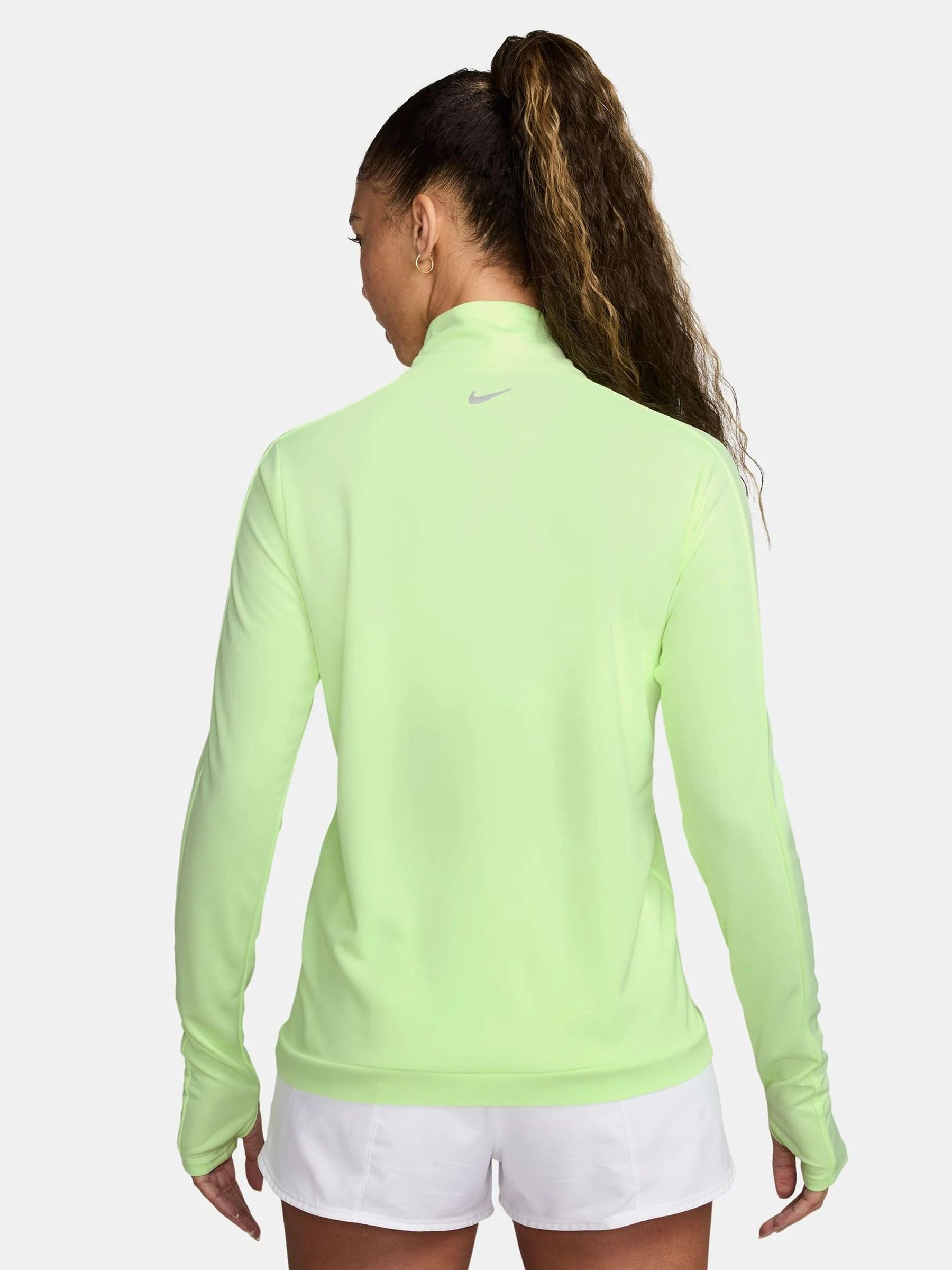 Nike Lime Green Swoosh Half Zip Running Sweatshirt