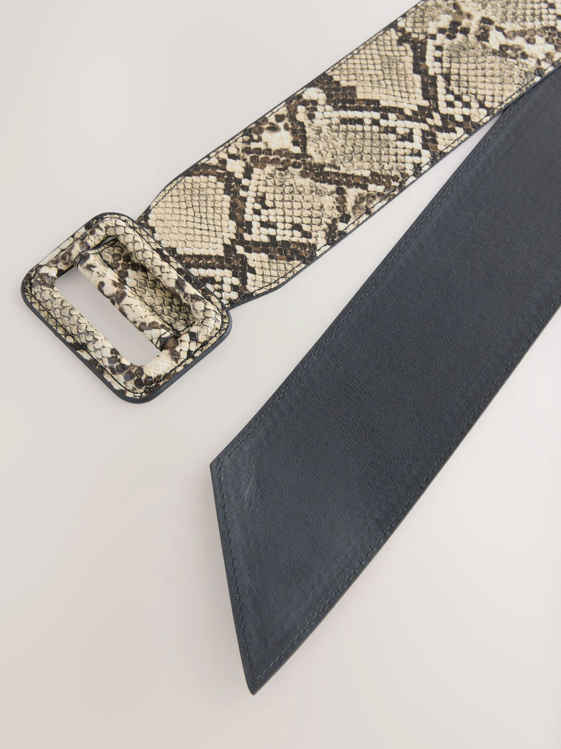 Snake Print PU Wide Belt