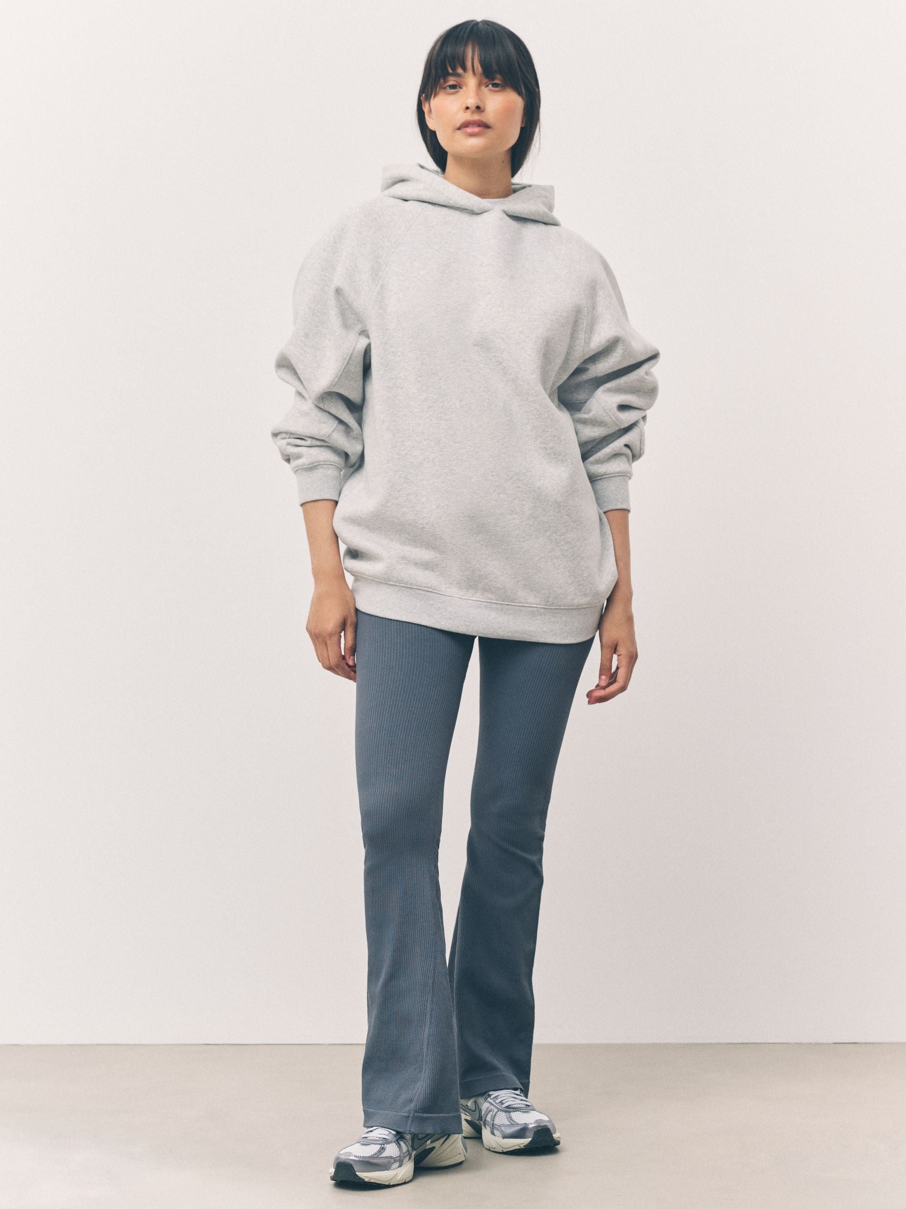 Grey Relaxed Fit Heavyweight Longline Hoodie