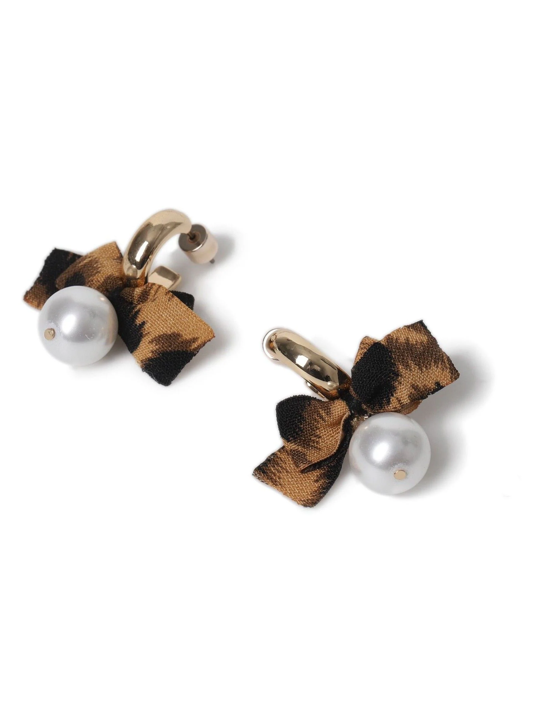 Aela Leopard Print Bow Hoop Earrings