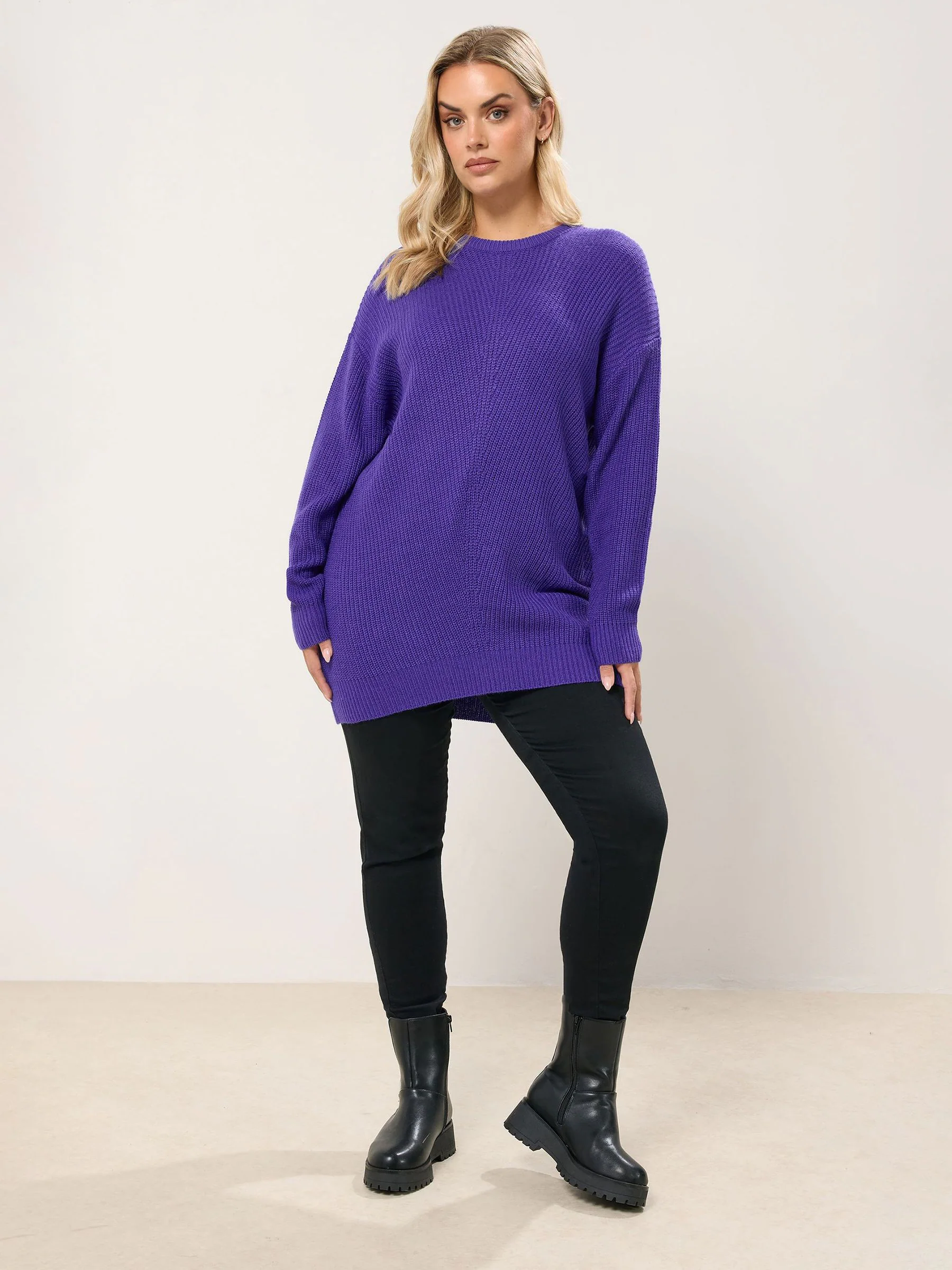 Yours Curve Purple Essential Jumper