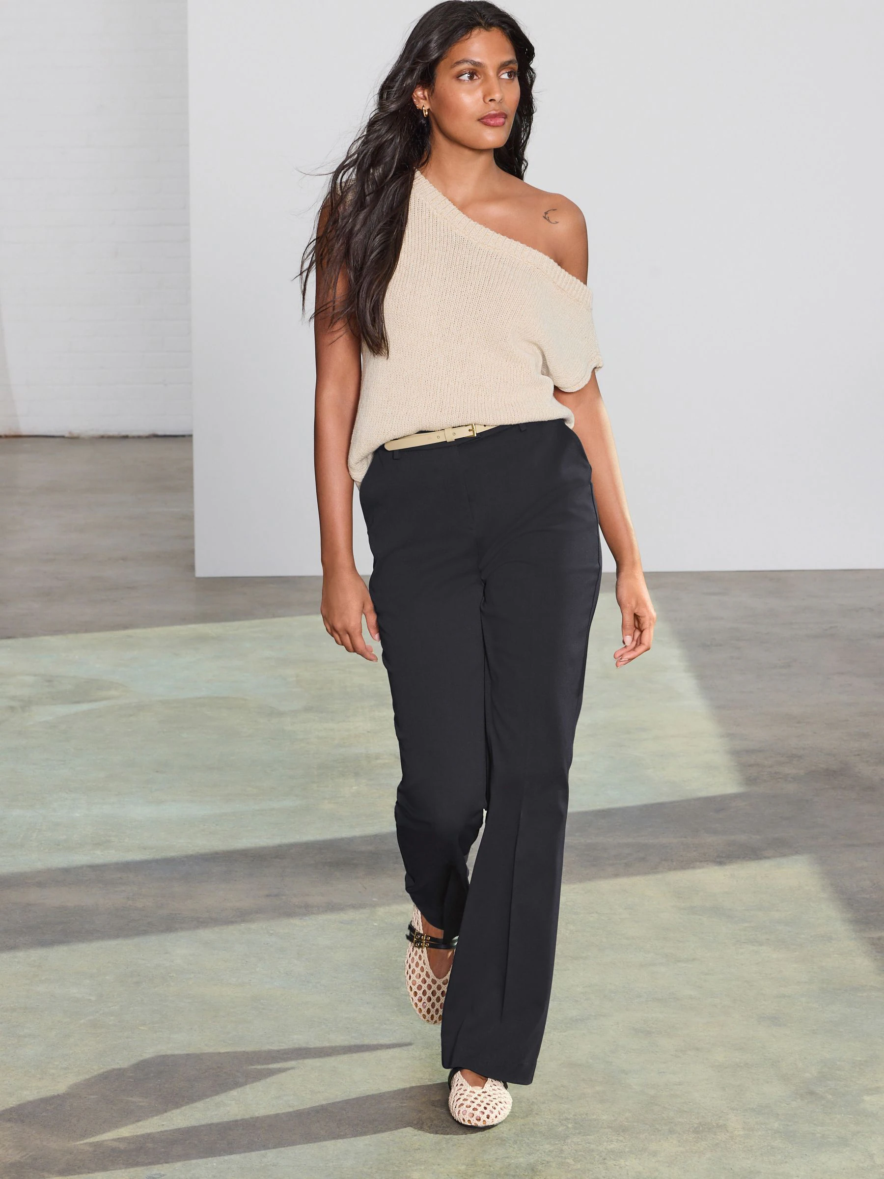 Black Tailored Bootcut Trousers