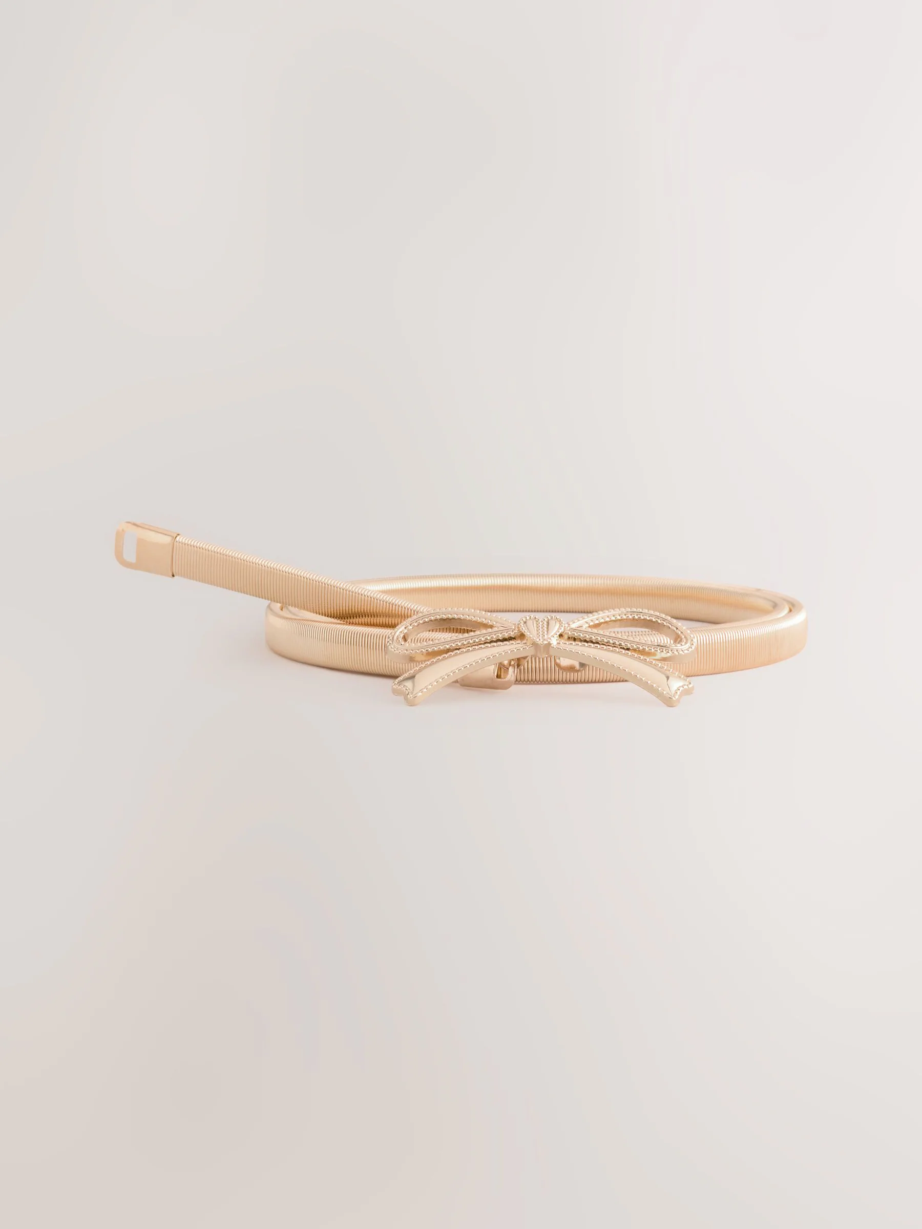 Gold Bow Skinny Stretch Belt