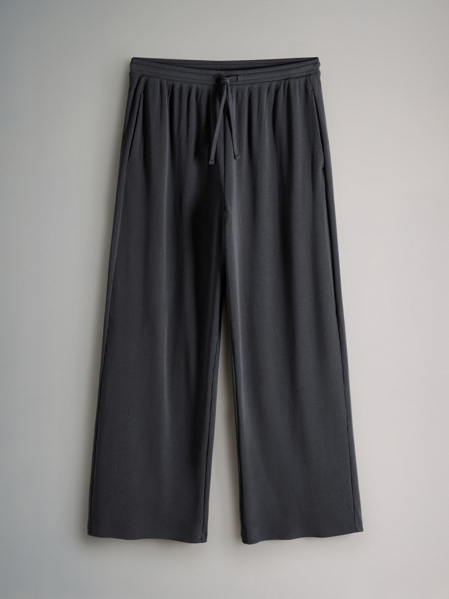The Set 2 Pack Soft Touch Ribbed Wide Leg Jogger Balck/Charcoal Grey