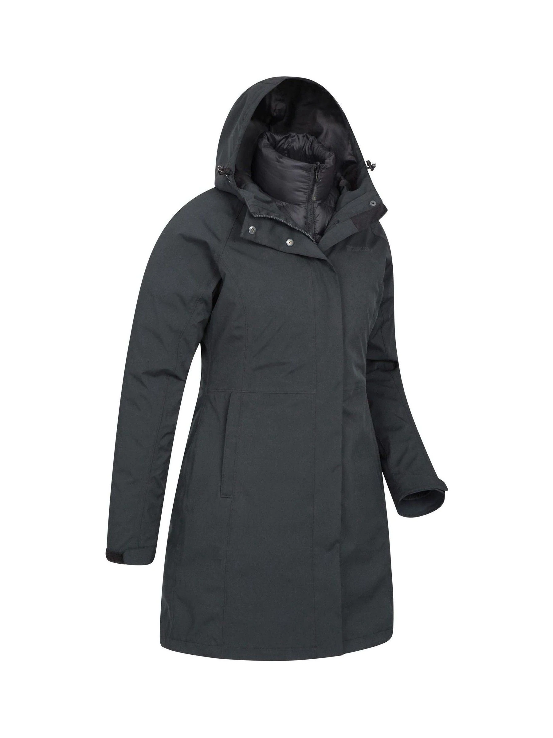 Mountain Warehouse Black Womens Alaskan 3-In-1 Waterproof Long Coat