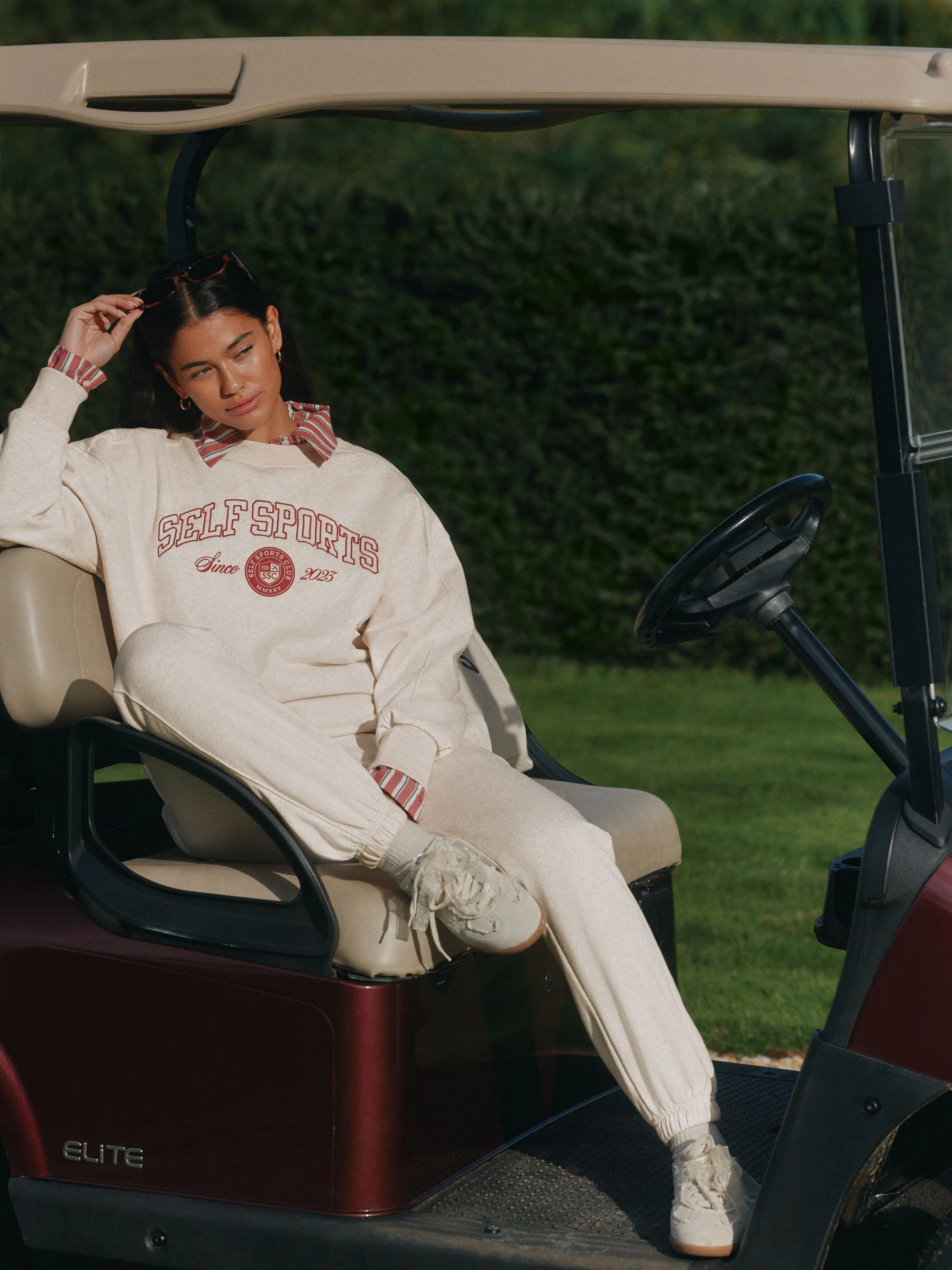 self. Oatmeal Cuffed Joggers