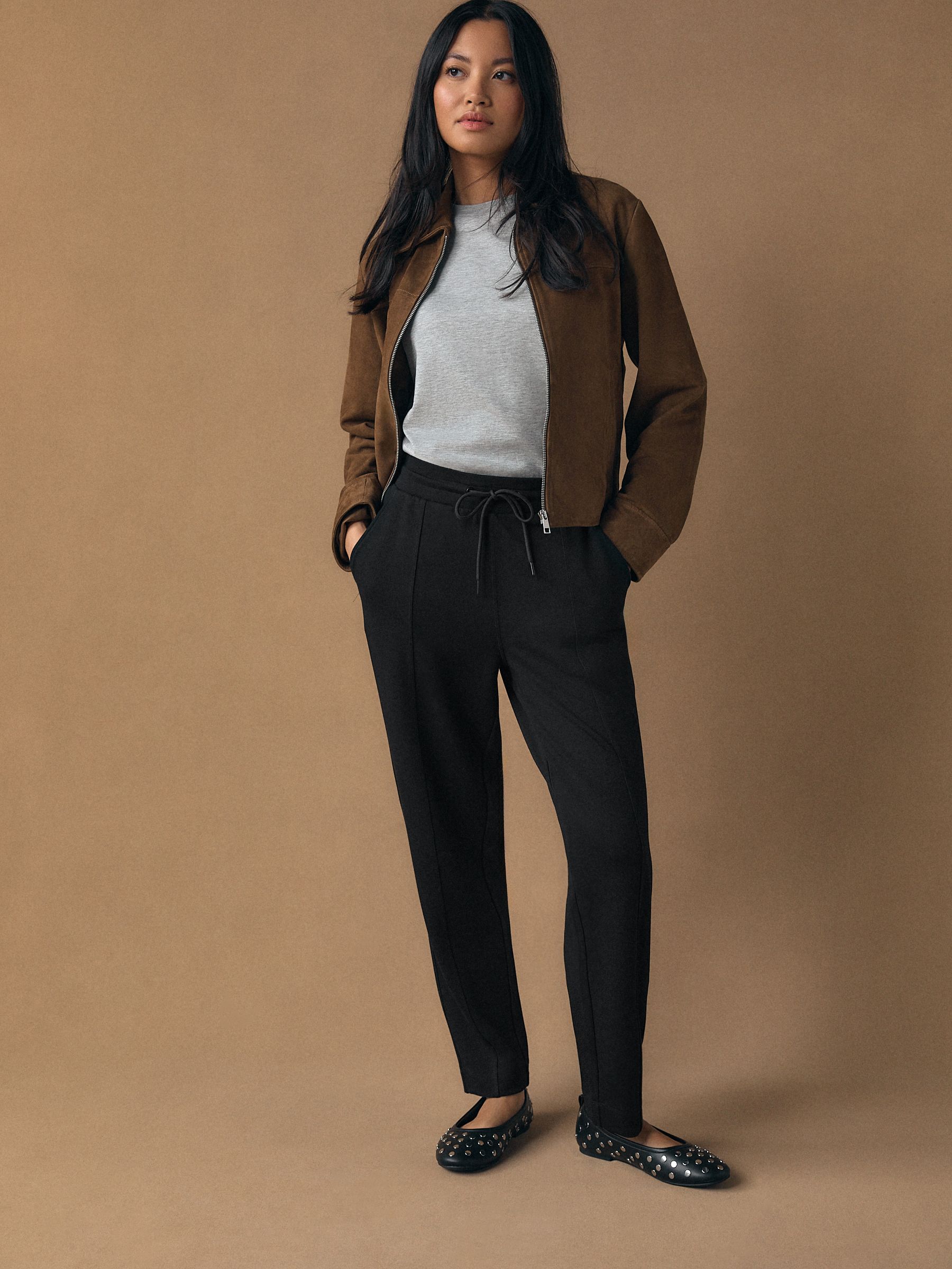 Black Tapered Jersey Joggers