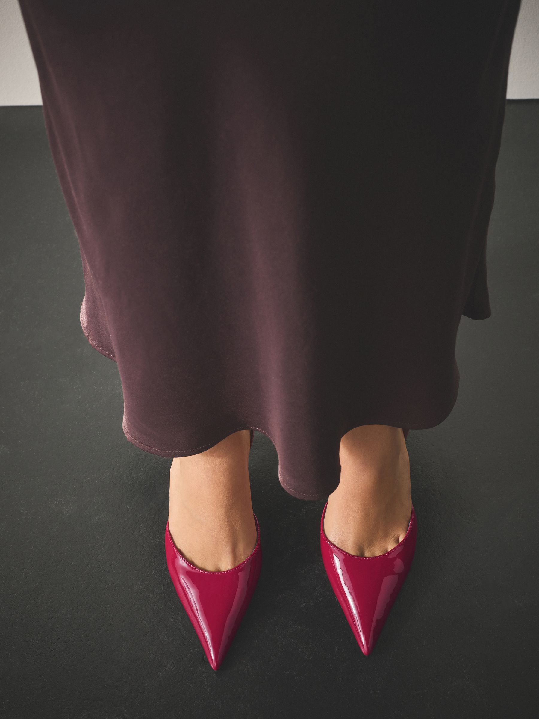 Pink Patent Forever Comfort® Pointed Toe Curvy Slingback Heels