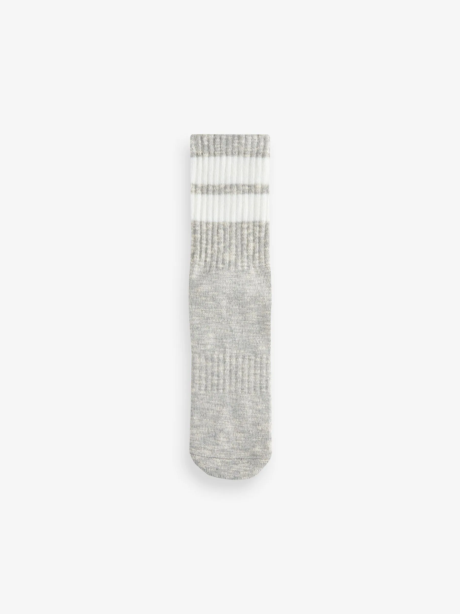 Black/Grey Stripe Cushion Sole Ribbed Sport Ankle Socks 3 Pack With Arch Support