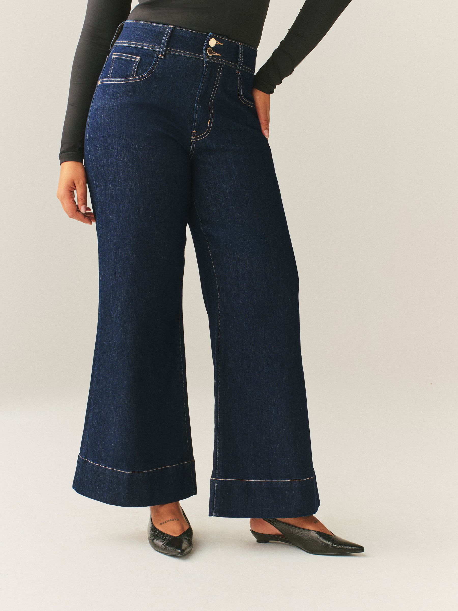 Rinse High Rise Stretch Wide Leg Hourglass Jeans