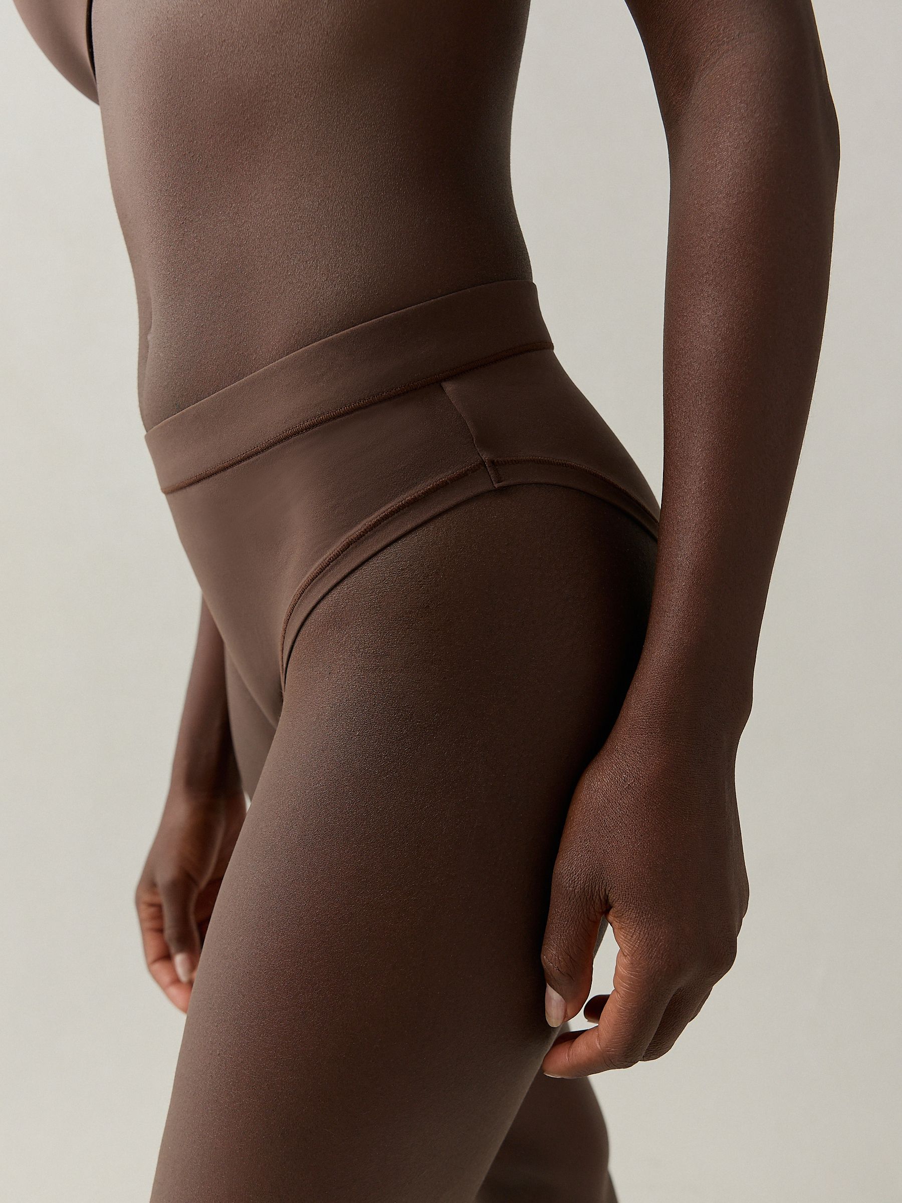 self. Chocolate Nude Midi Knickers