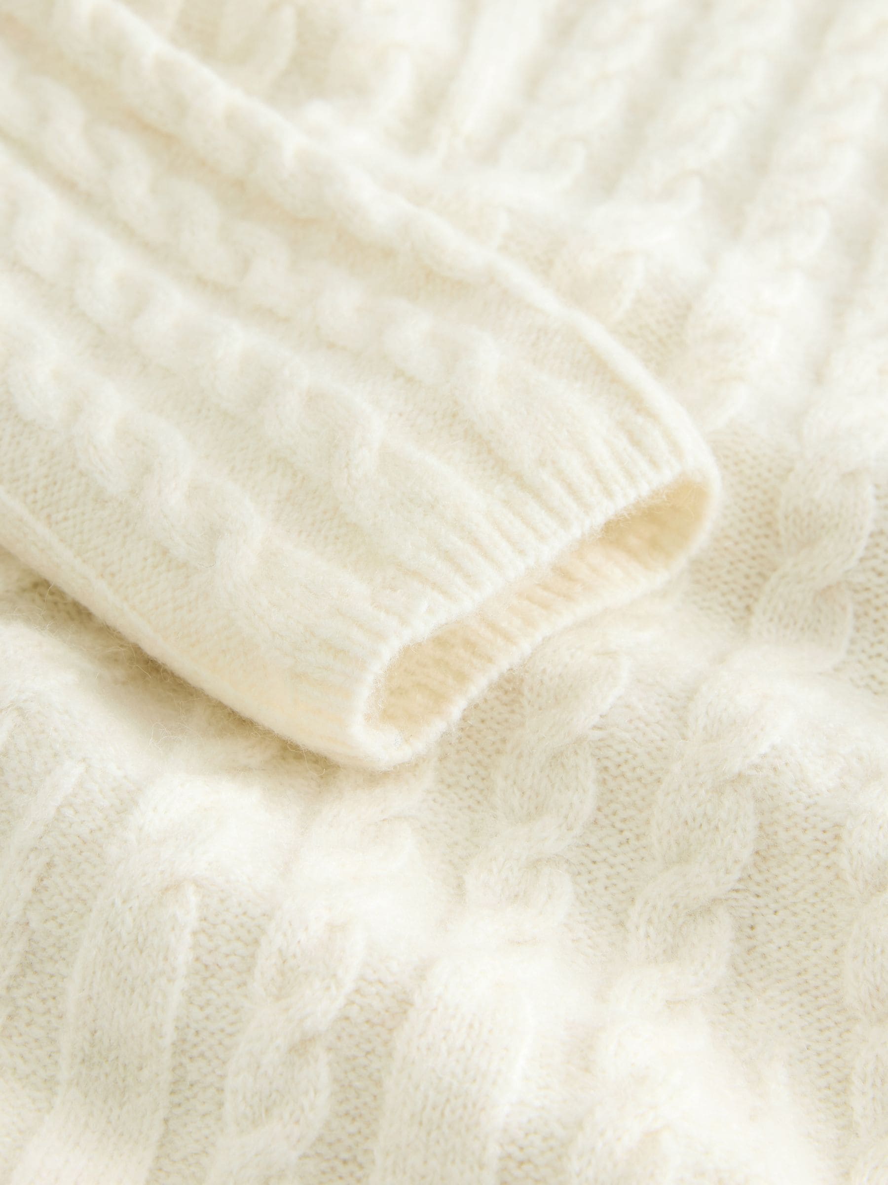 Ecru Cable Knit Mini Jumper Dress