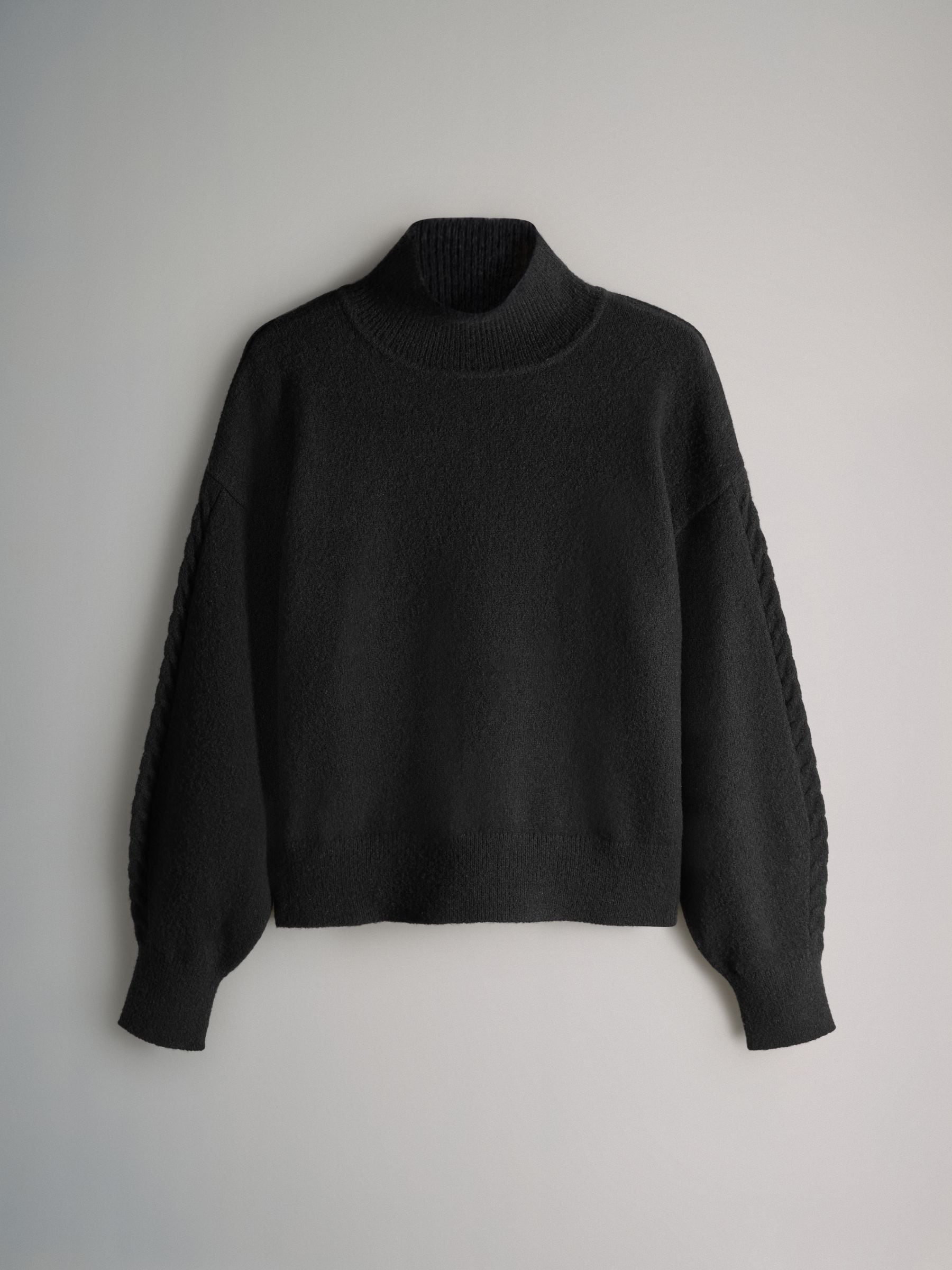 The Set 2 Pack High Neck Jumper/Cardigan Black Cable