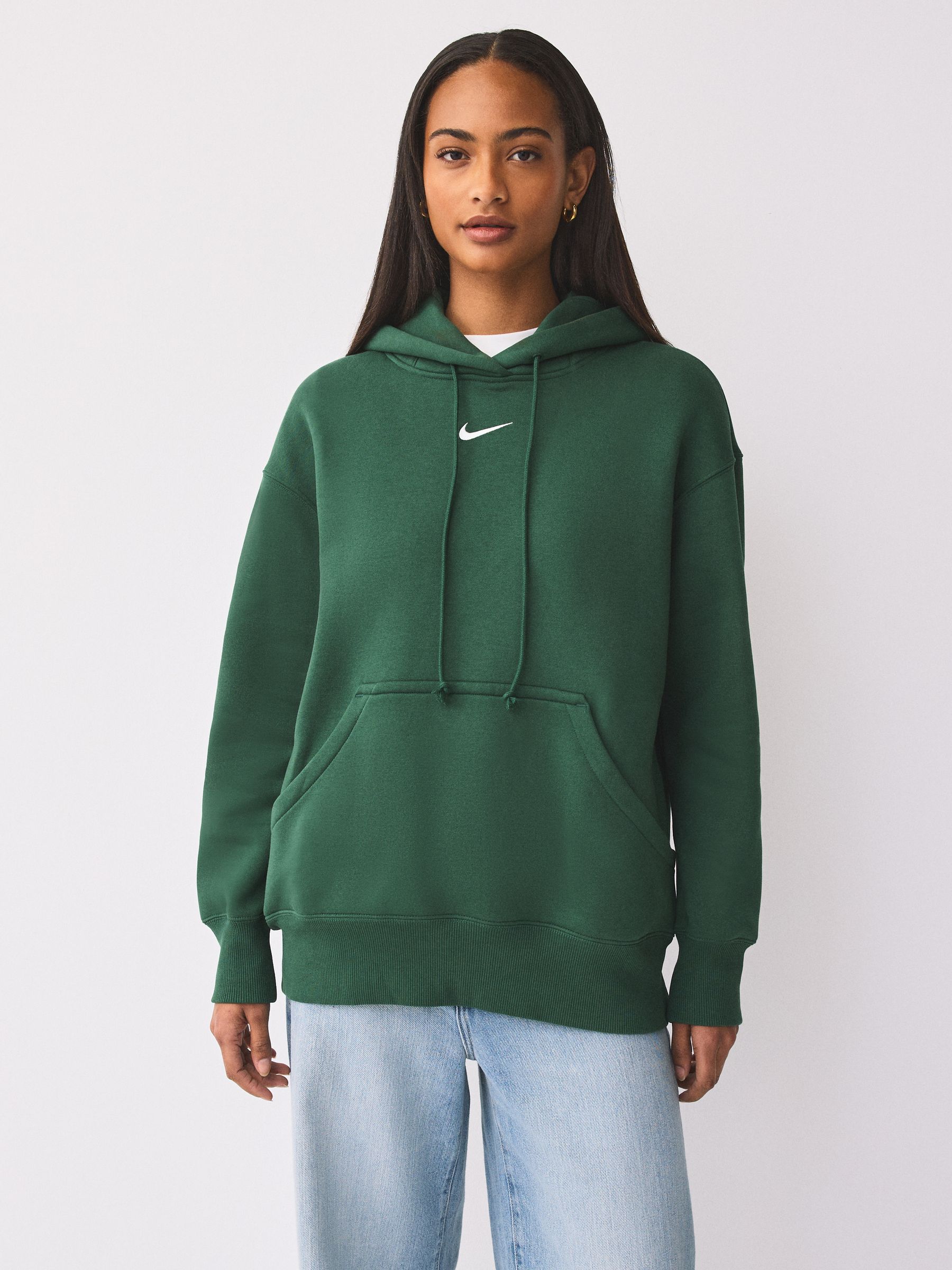 Nike Fir Green Oversized Mini Sportswear Phoenix Fleece Swoosh Pullover Hoodie
