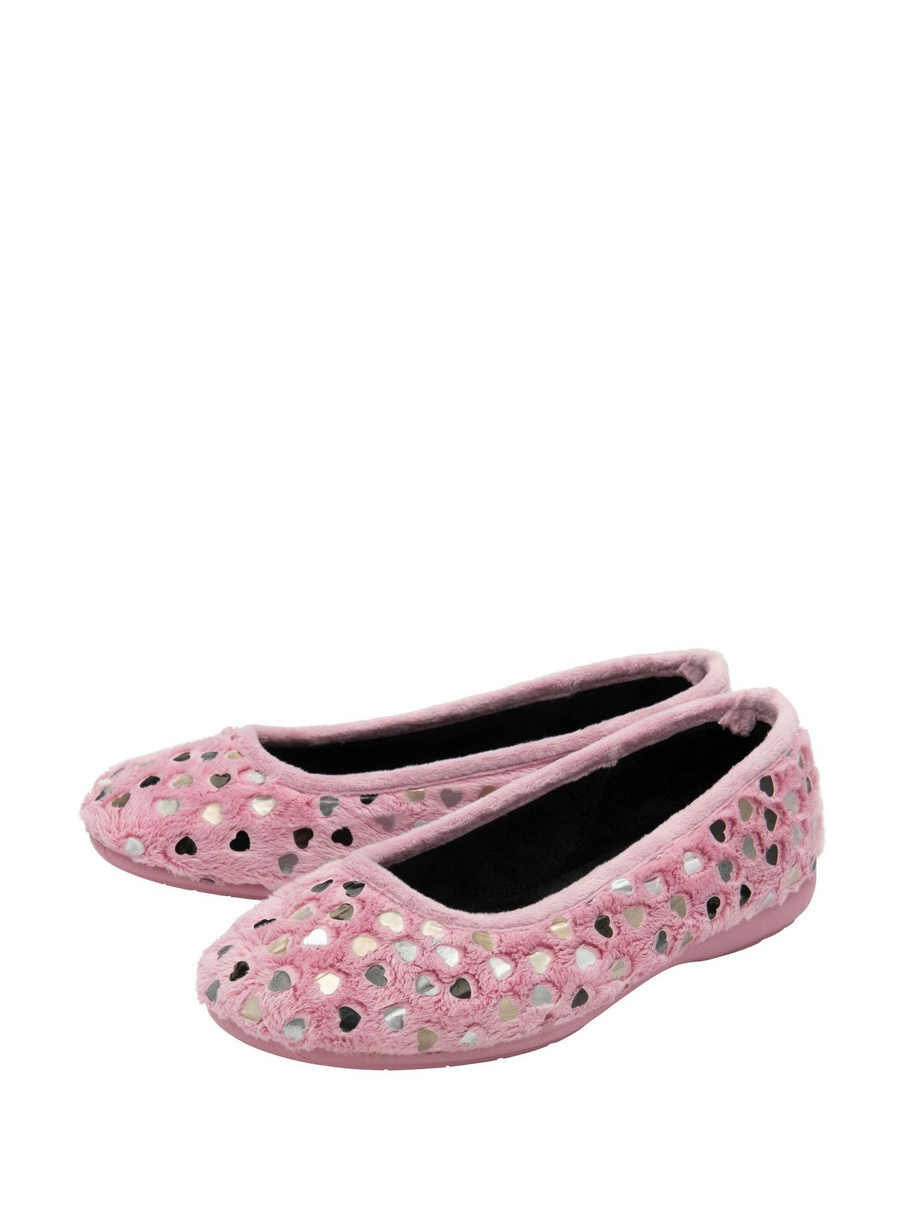 Lotus Pink Textile Ballerina Slippers