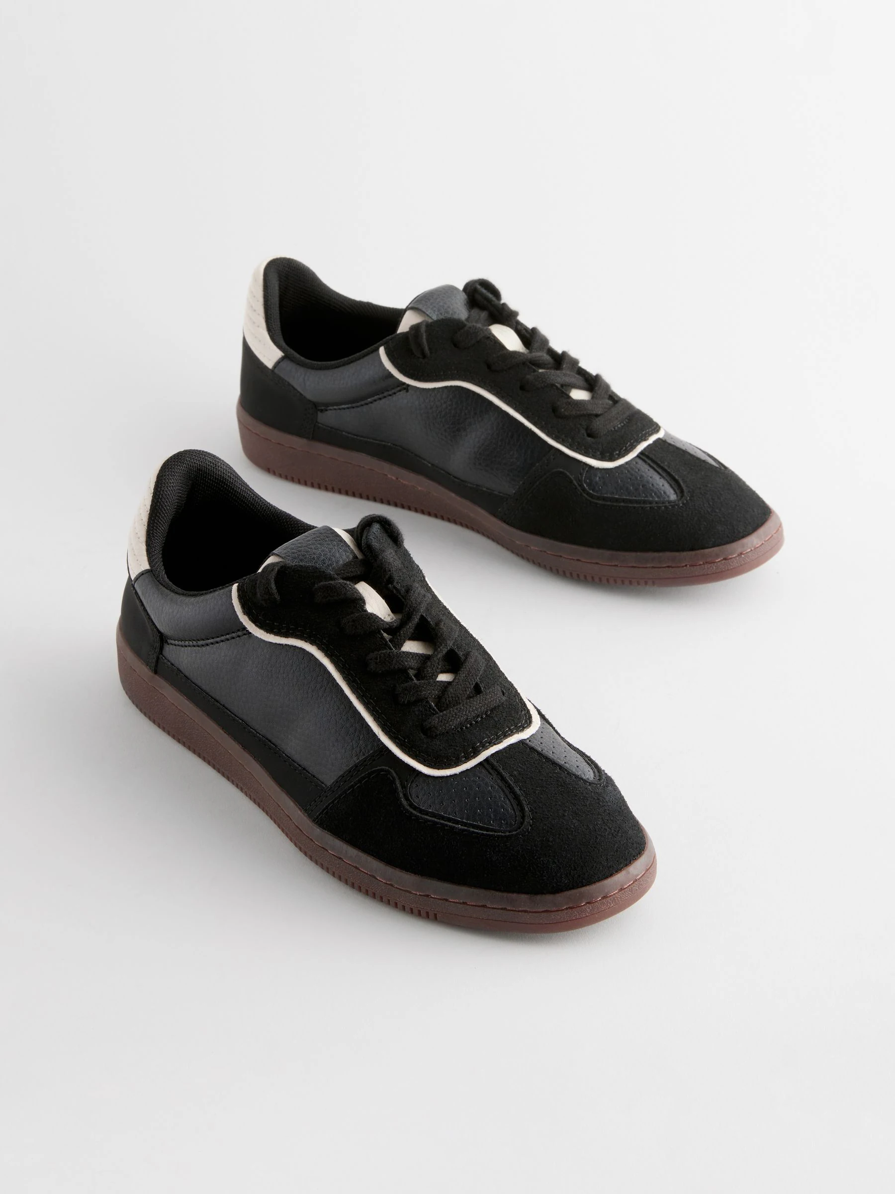 Black Lace-Up Trainers